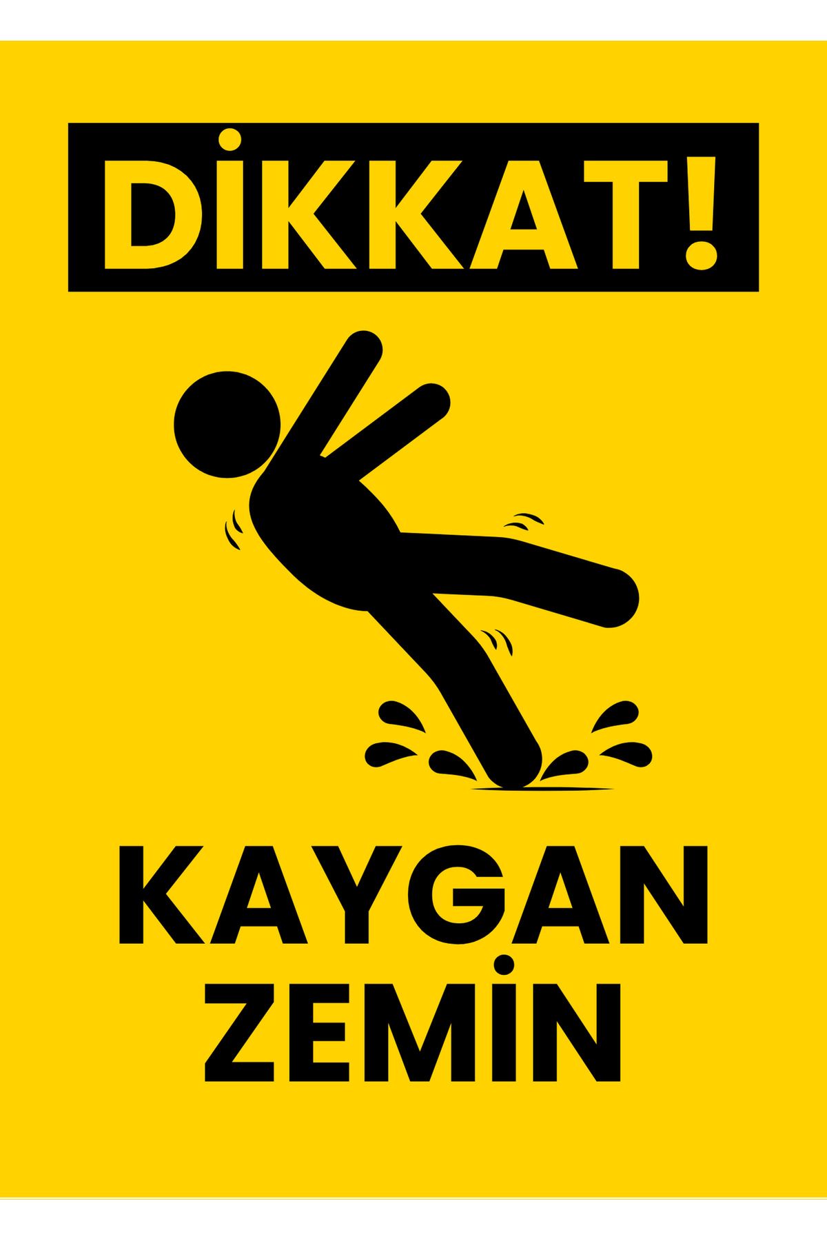 Pamukçu Ambalaj Havuz Levhaları - Dikkat Kaygan Zemin Levhası (25x35 CM - 3,5 MM Dekota Malzeme - Dijital Baskı)