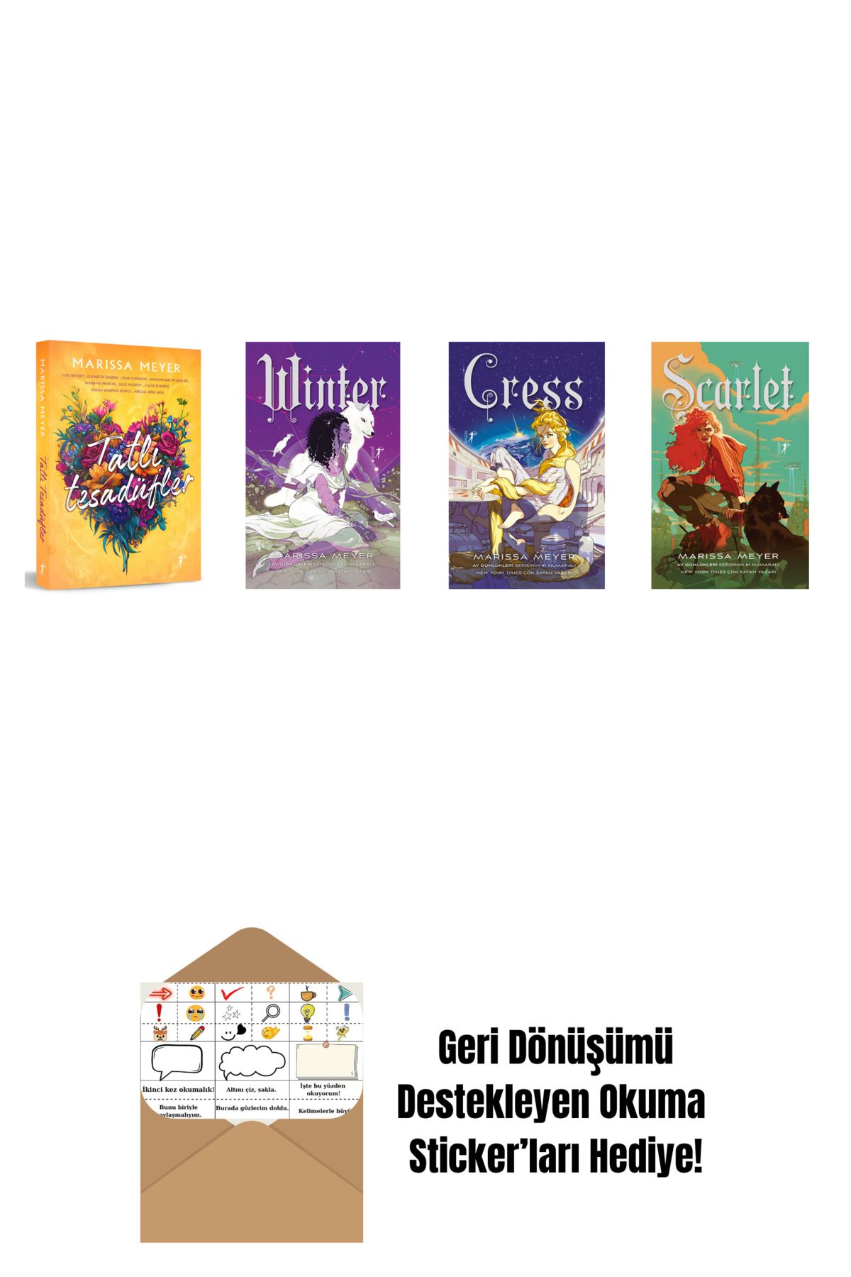 Artemis Yayınları Marissa Meyer 4 Kitap Set + Okuma Sticker'ları