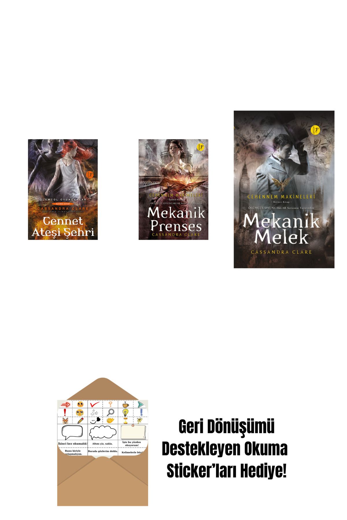 Artemis Yayınları Cassandra Clare 3 Kitap Set + Okuma Sticker'ları