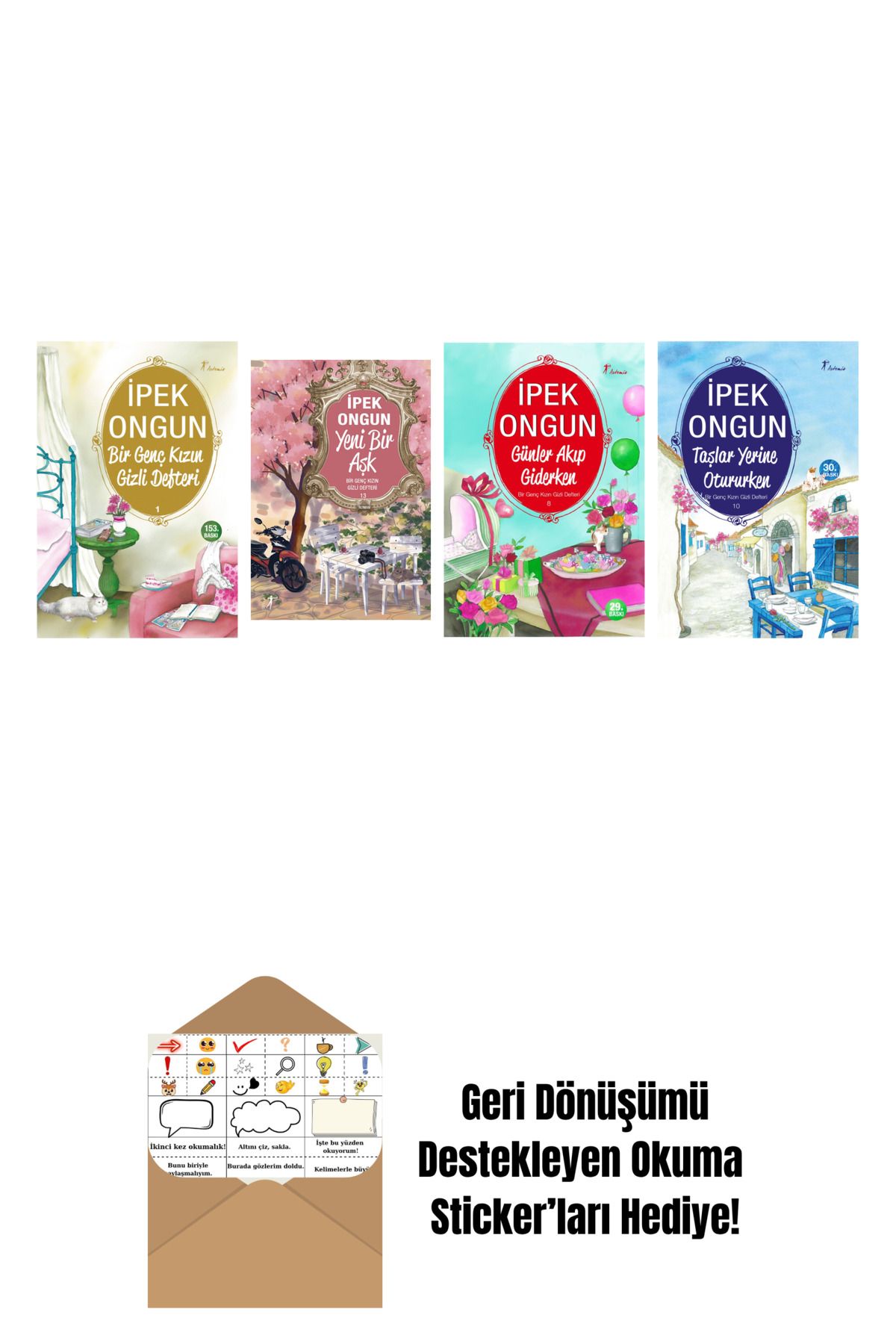 Artemis Yayınları İpek Ongun 4 Kitap Set + Okuma Sticker'ları