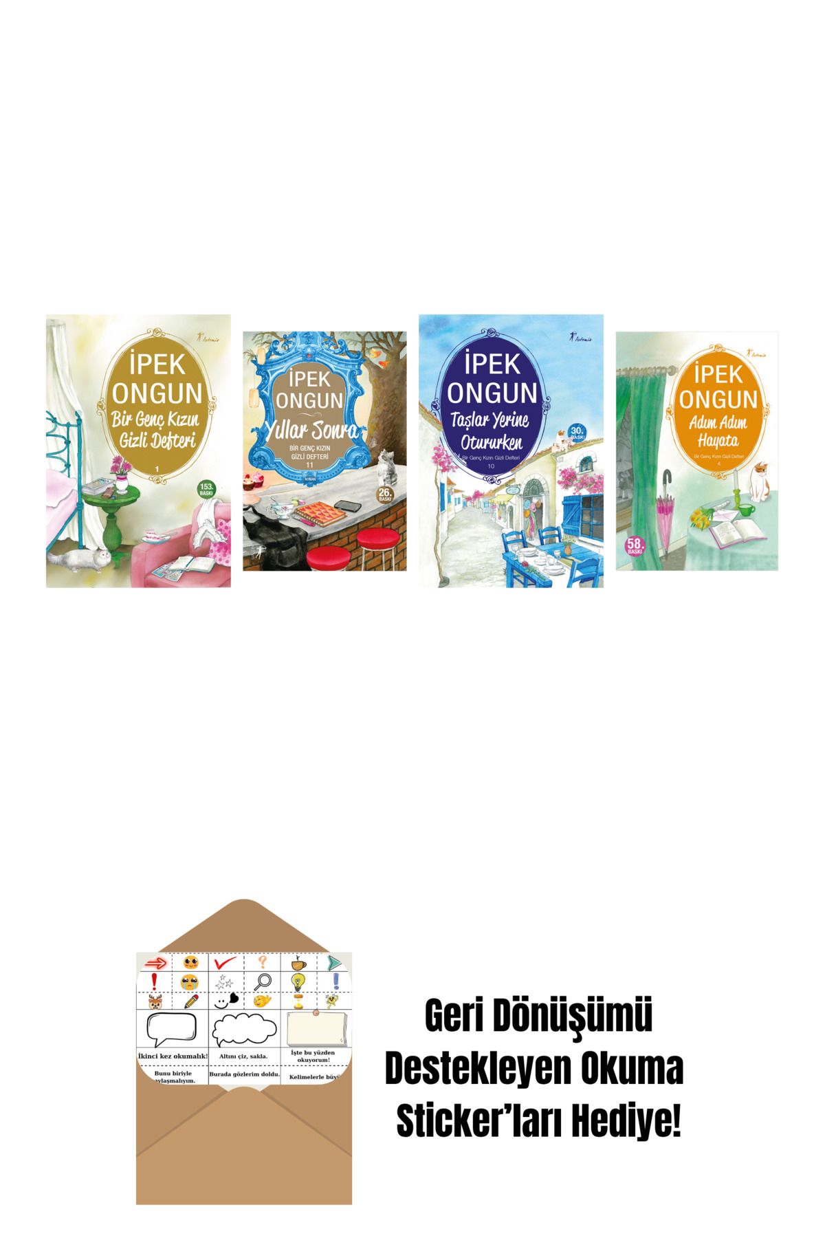 Artemis Yayınları İpek Ongun 4 Kitap Set + Okuma Sticker'ları