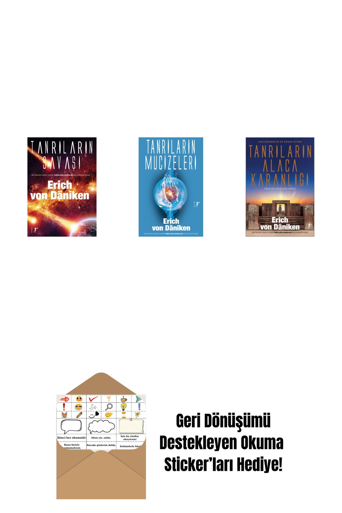 Artemis Yayınları Erich Von Daniken 3 Kitap Set + Okuma Sticker'ları