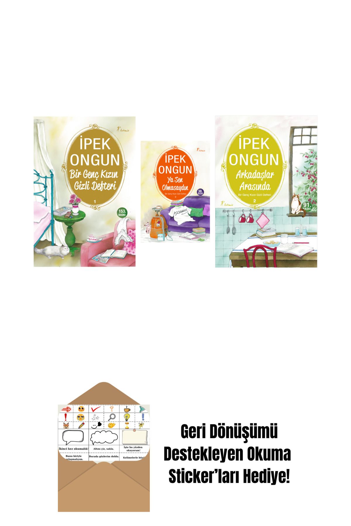 Artemis Yayınları İpek Ongun 3 Kitap Set + Okuma Sticker'ları