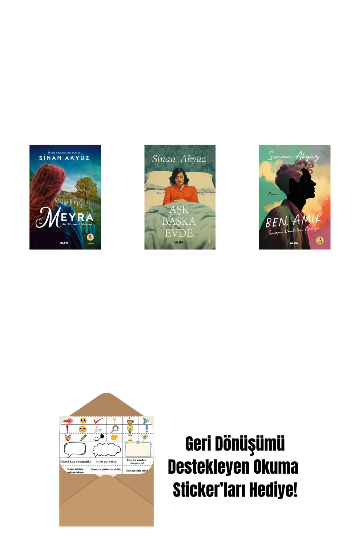 Alfa Yayınları Sinan Akyüz 3 Kitap Set + Okuma Sticker'ları