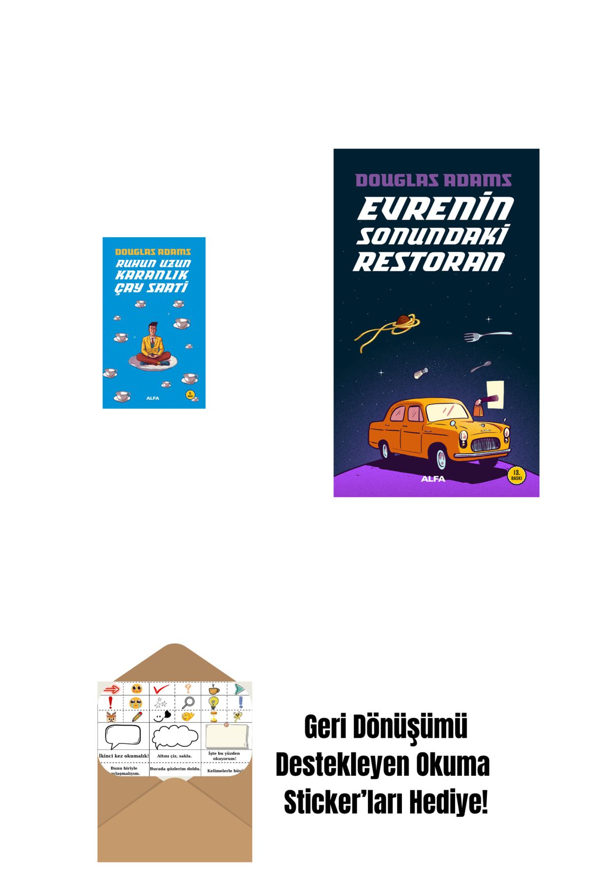 Alfa Yayınları Ruhun Uzun Karanlık Çay Saati + Evrenin Sonundaki Restoran + Okuma Sticker'ları