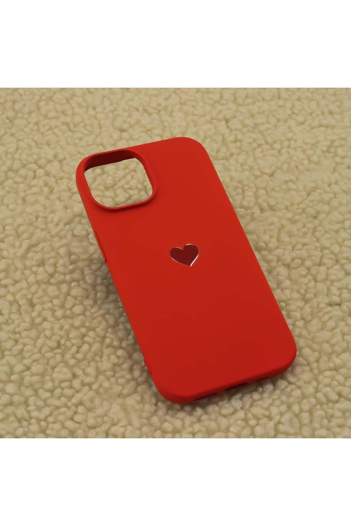 Case&Case iPhone 15 Pro Uyumlu Renk Uyumlu Kalp Baskılı Lansman Kılıf