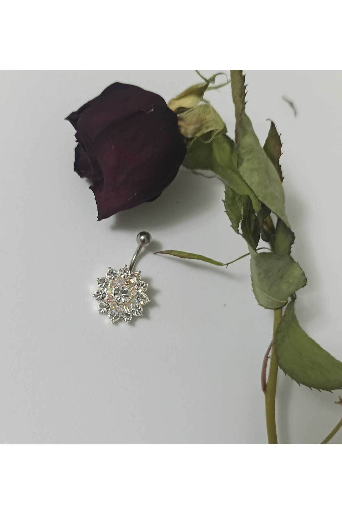 Simge Gümüş 925 Ayar Gümüş Göbek Piercing