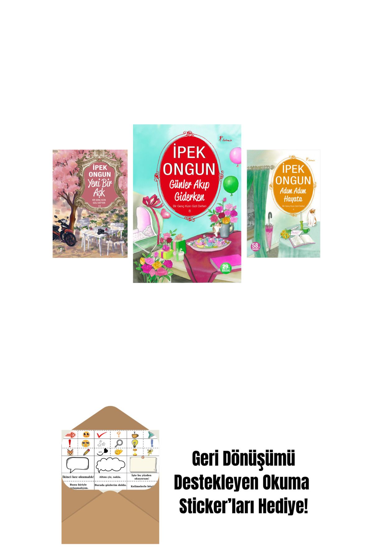 Artemis Yayınları İpek Ongun 3 Kitap Set + Okuma Sticker'ları