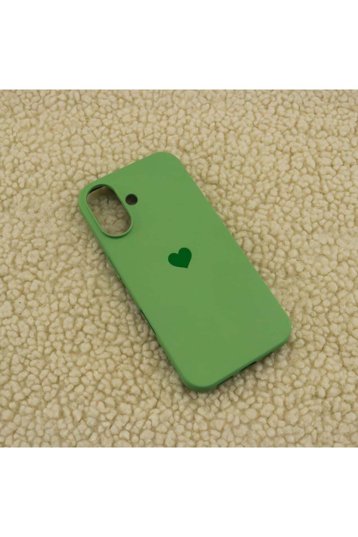 Case&Case iPhone 16 Plus Uyumlu Renk Uyumlu Kalp Baskılı Lansman Kılıf