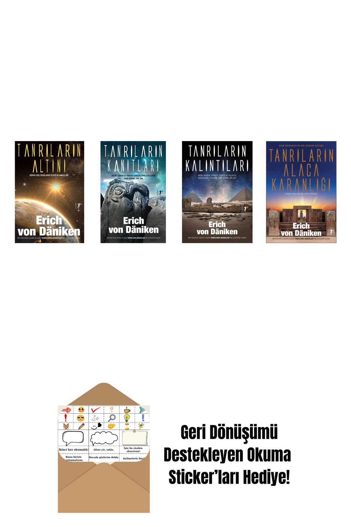 Artemis Yayınları Erich Von Daniken 4 Kitap Set + Okuma Sticker'ları