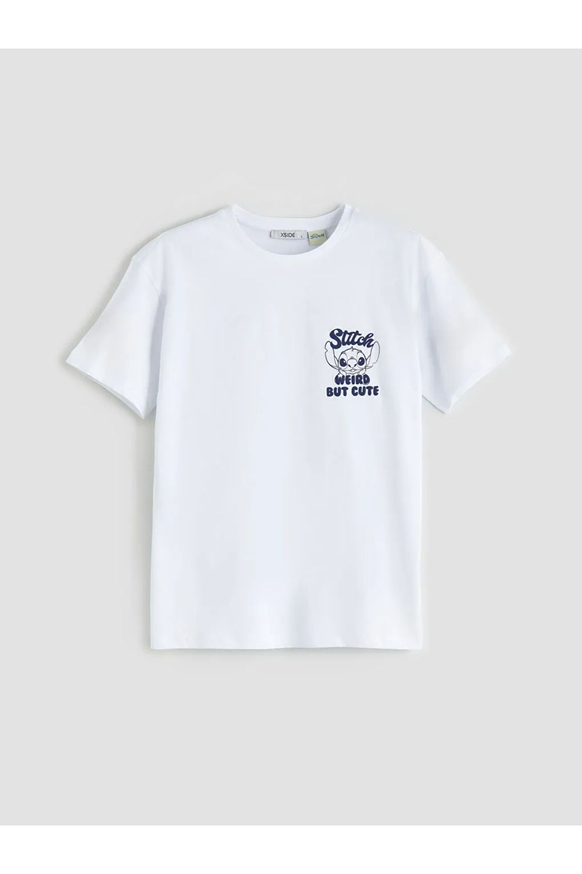LC Waikiki XSIDE Beyaz Bisiklet Yaka Stitch Baskılı Kadın Tişört
