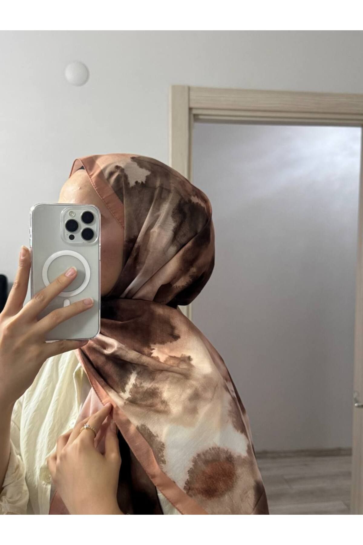 Hafsa Scarfs BOHEM DESEN VUAL ŞAL PUDRA