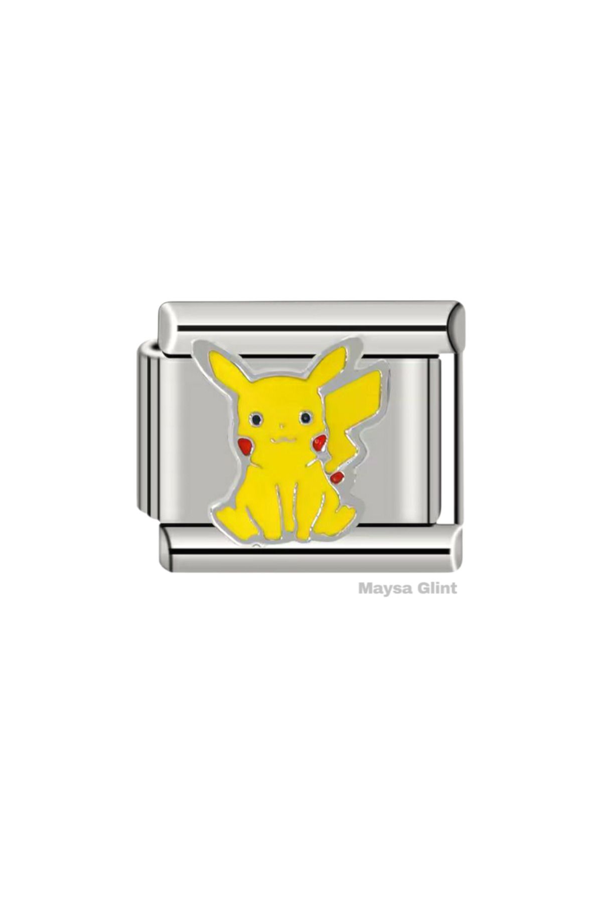 Maysa Glint Pikaçu Pokemon Paslanmaz Çelik Charm İtalyan Bileklik Charmı Çizgi Film Karakteri