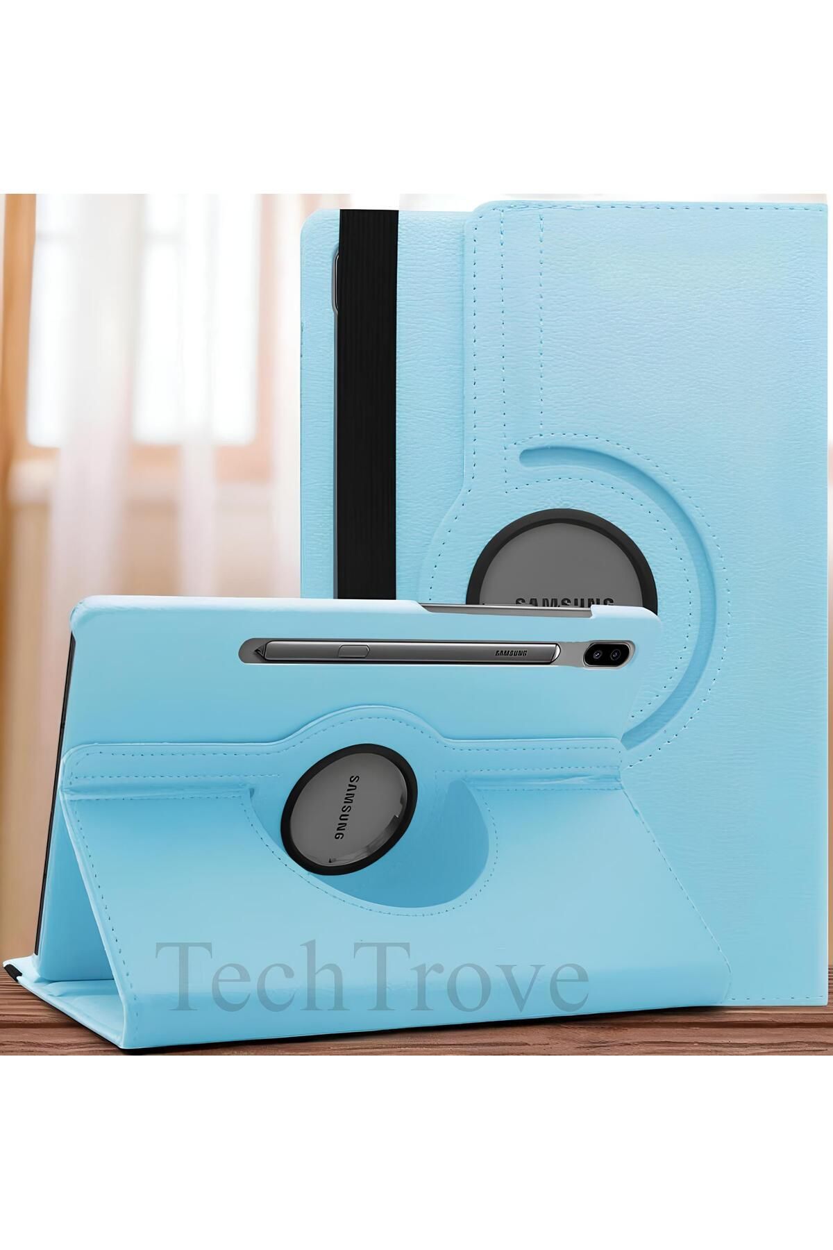 TechTrove Galaxy Tab S7 FE LTE (T737-T736-T733-T730) Kılıf 360 Dönebilen Standlı Pu Deri Kılıf