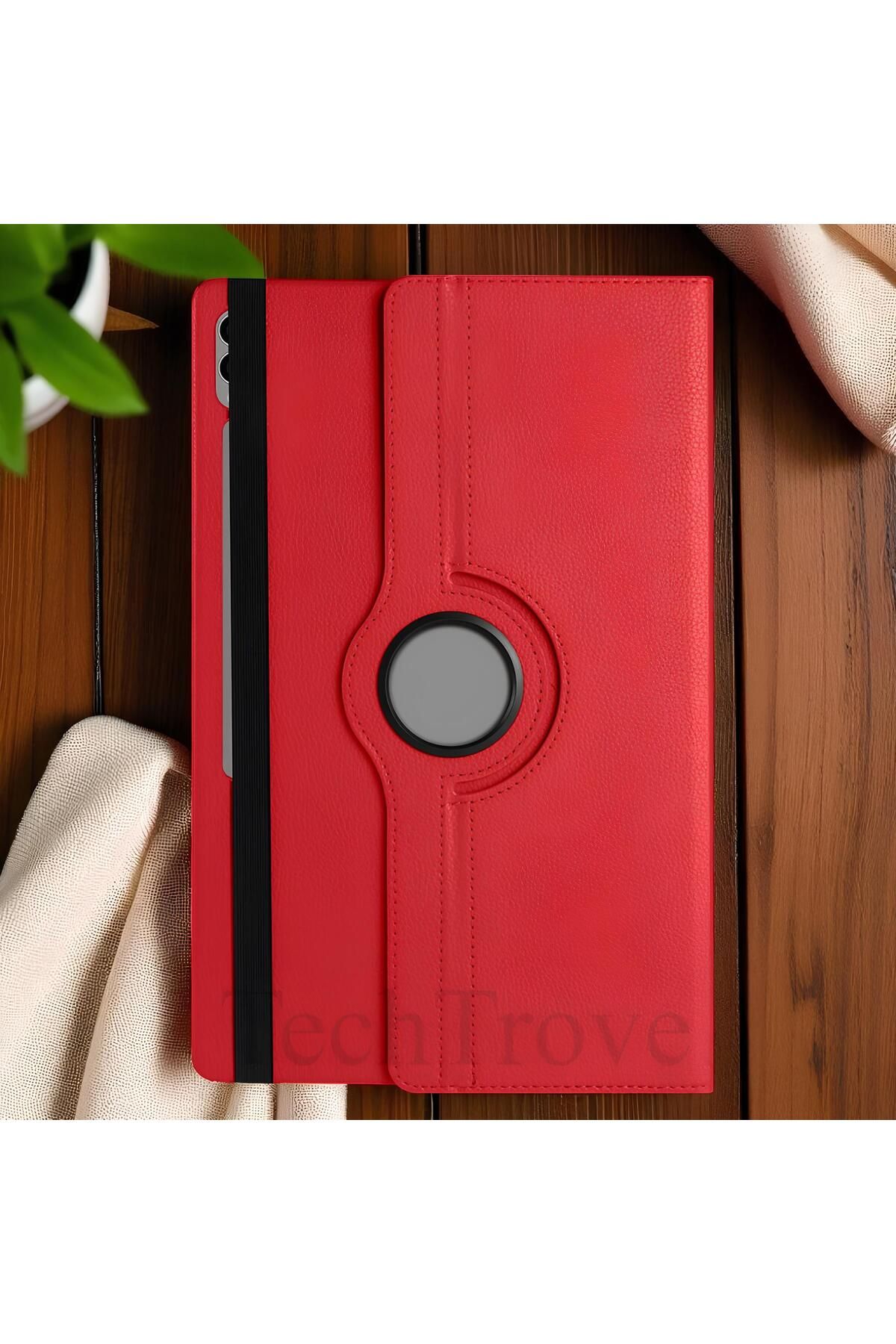 TechTrove Galaxy Tab S10 Ultra Kılıf 360 Dönebilen Standlı Pu Deri Kılıf