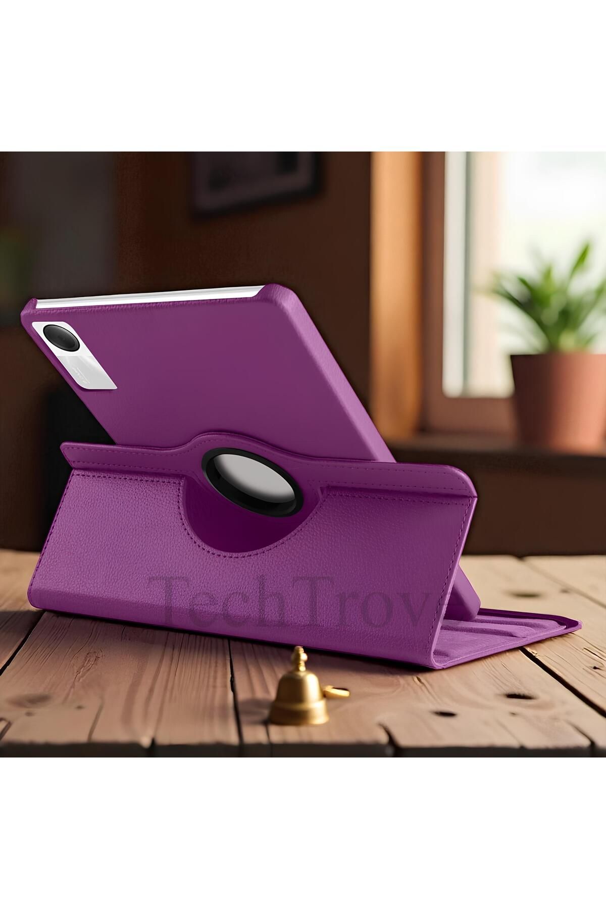 TechTrove Xiaomi Redmi Pad SE Kılıf 360 Dönebilen Standlı Pu Deri Kılıf