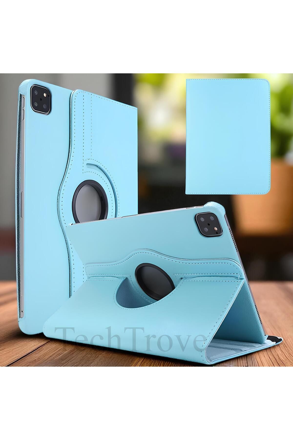 TechTrove Apple iPad Air 10.9 2020 (4.Nesil) Kılıf 360 Dönebilen Standlı Pu Deri Kılıf