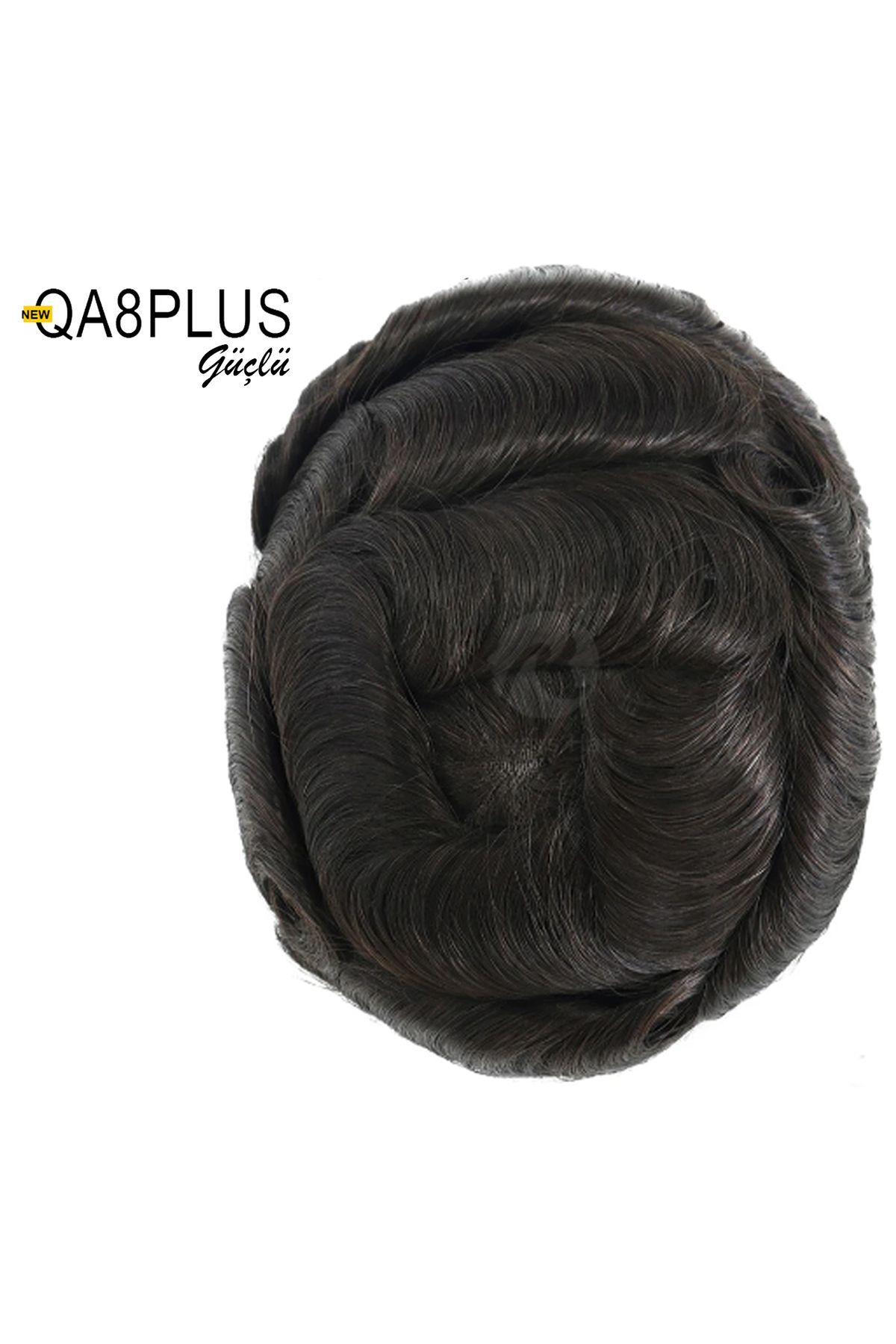 SACPROTEZİM-Prosthetic Hair Qa8Plus 6X8 Color 1B Fine Strands Can Be Combed in All Directions Substructure 100% Human Hair 6