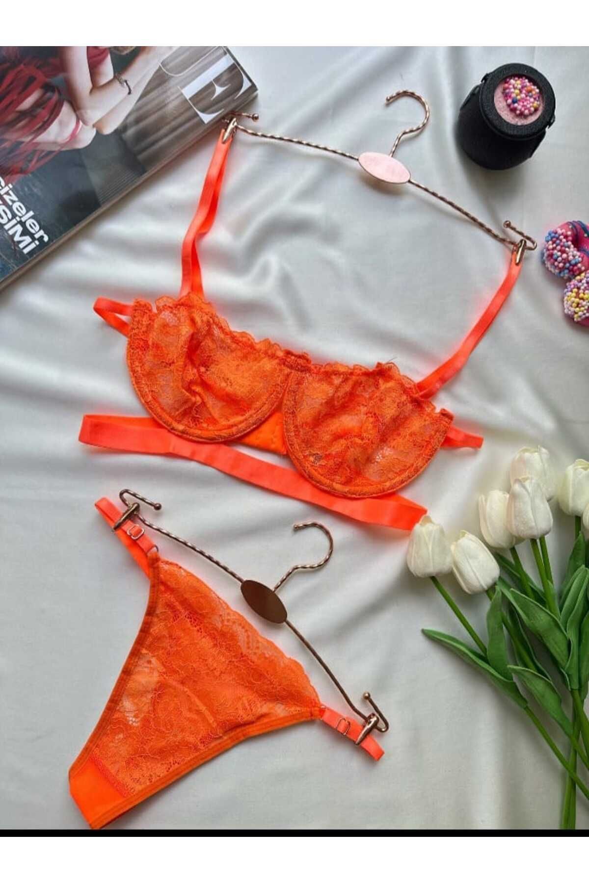 MODA Neon Turuncu Sütyen Takımı