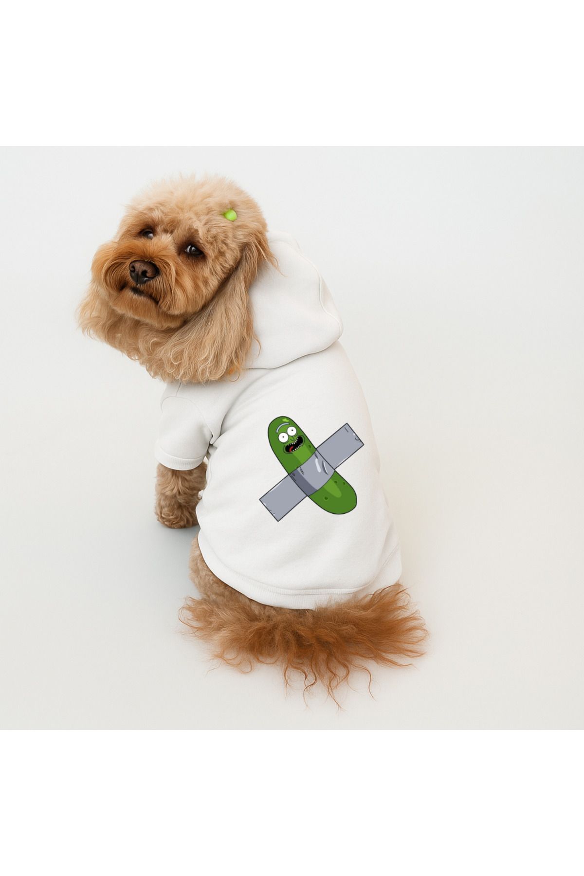 Buddy Store Kedi Ve Köpek Kıyafeti Elbiseleri Giysileri - Baskılı Beyaz Sweatshirt Hoodie