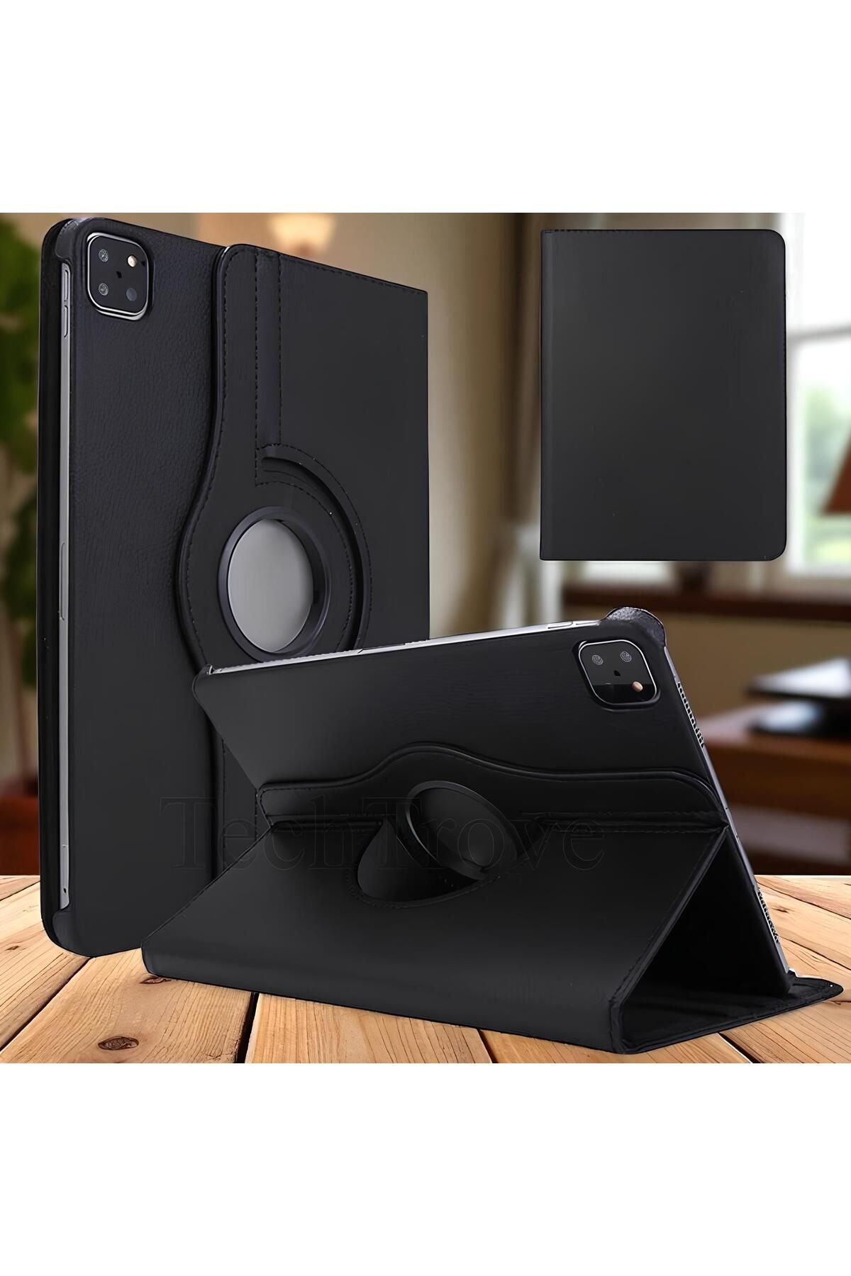 TechTrove Apple iPad Pro 12.9 2022 M2 Kılıf 360 Dönebilen Standlı Pu Deri Kılıf
