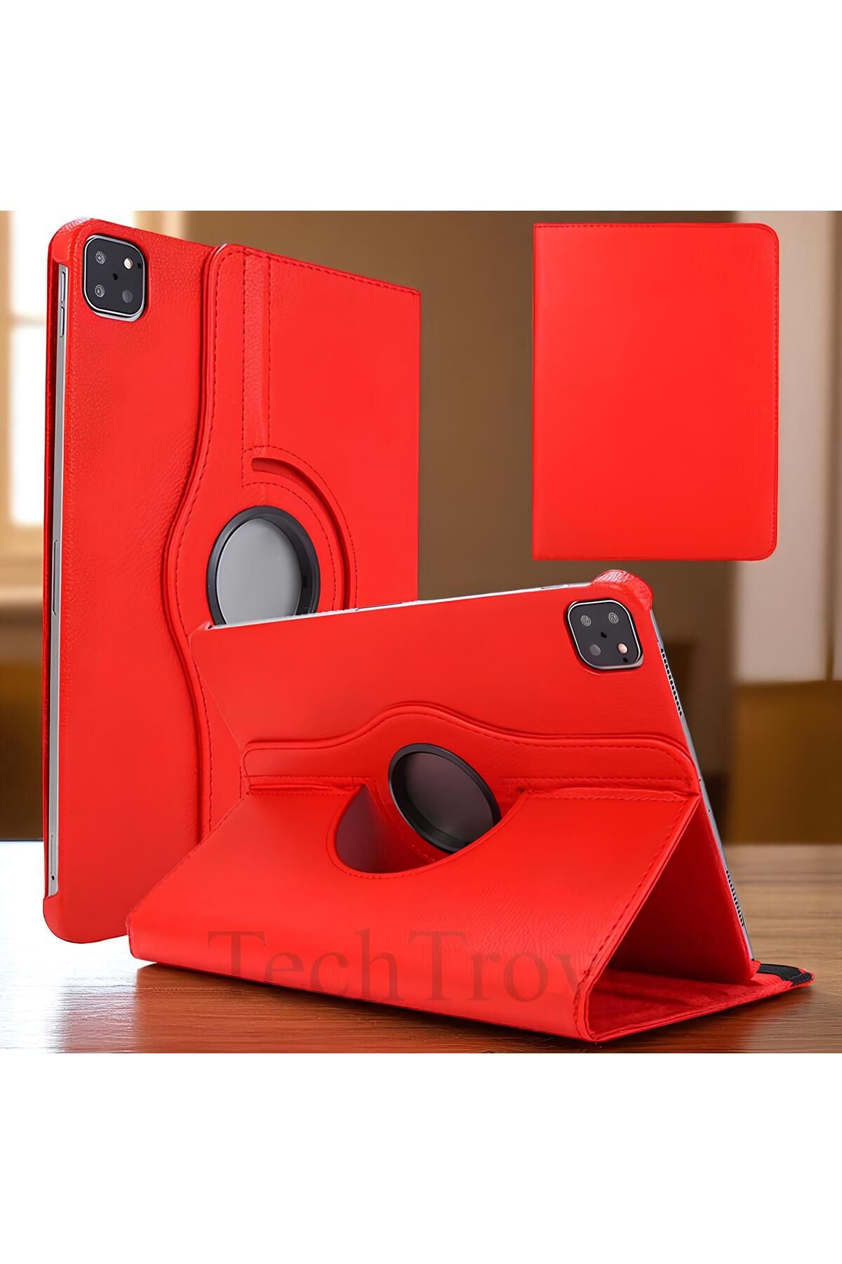 TechTrove Apple iPad Air 11 2025 M3 Kılıf 360 Dönebilen Standlı Pu Deri Kılıf
