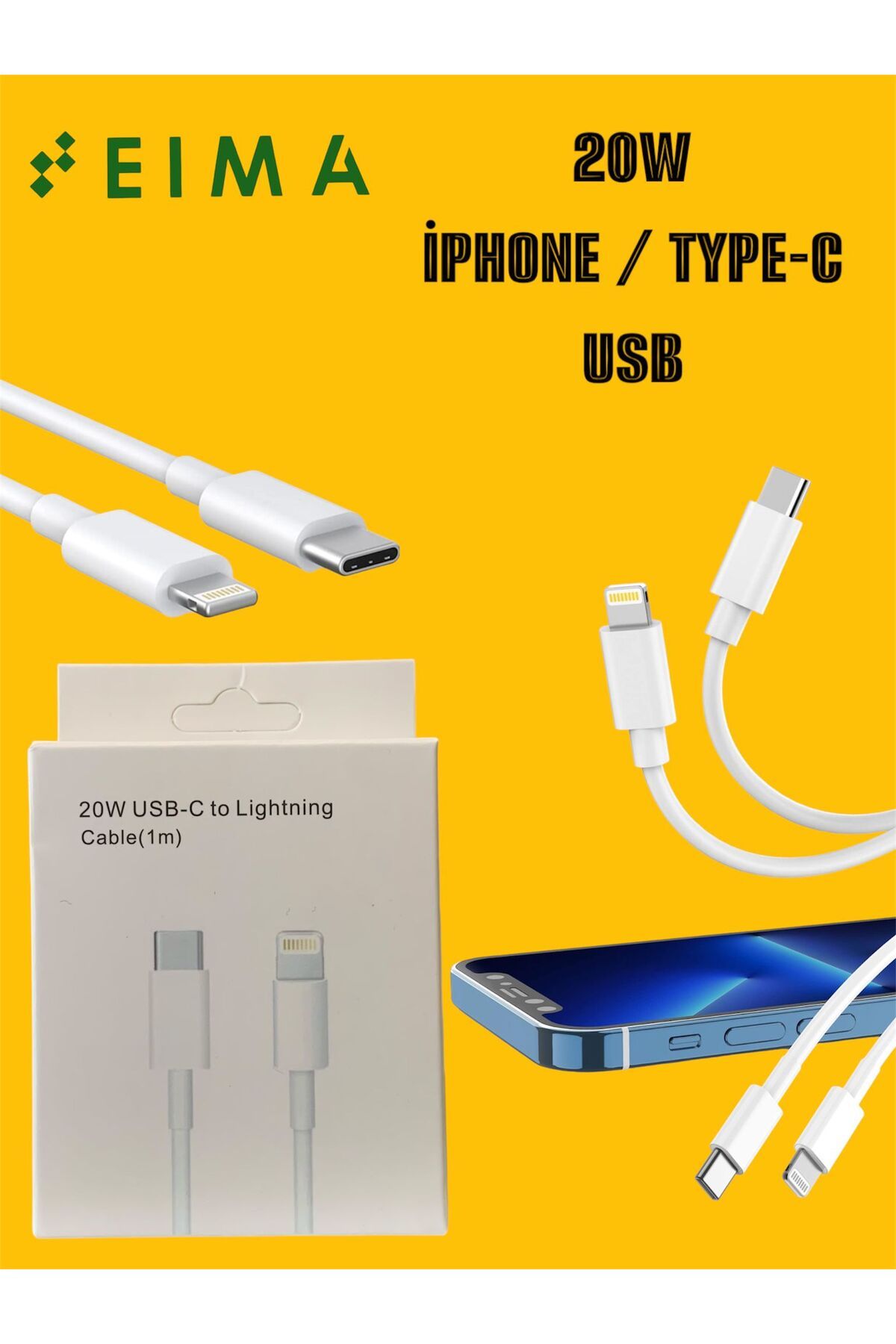 Bestech 20W Type C to Lightning Şarj Kablosu 1 Metre İphone Şarj Kablosu