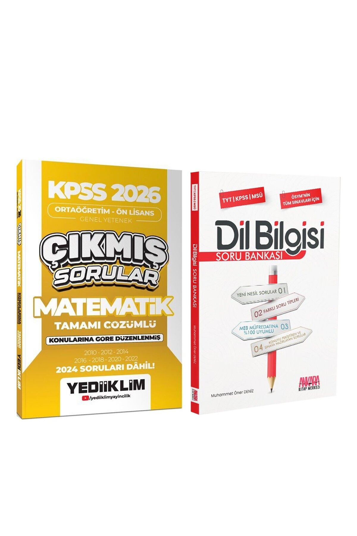 Ankara Kitap Merkezi Yediiklim 2026 KPSS Ortaöğretim Önlisans Matematik Konularına Göre Çıkmış Sorular ve AKM Dil Bilgisi