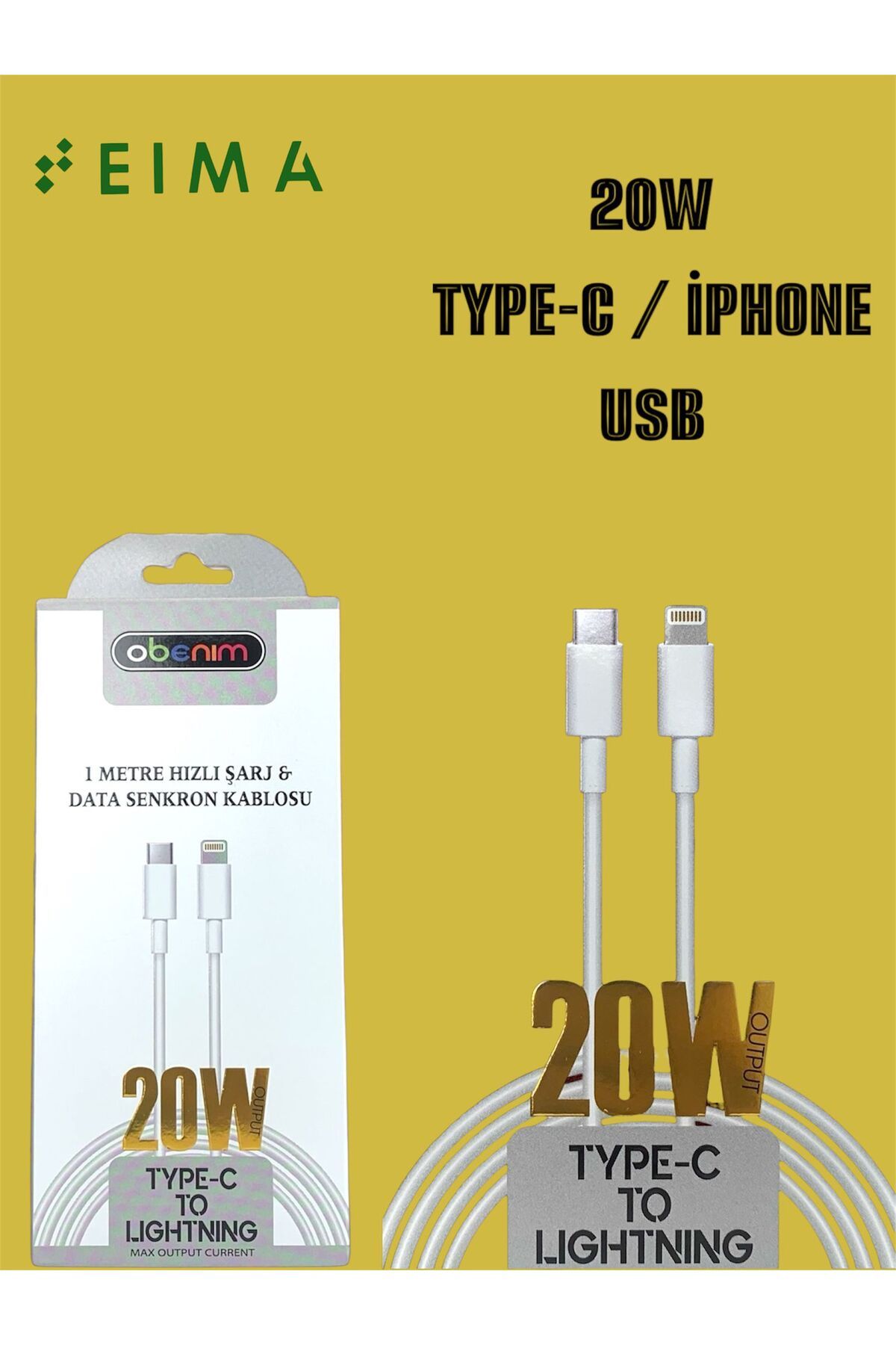 Bestech 20W İphone Şarj Type C to Lightning 1 Metre Şarj Kablosu