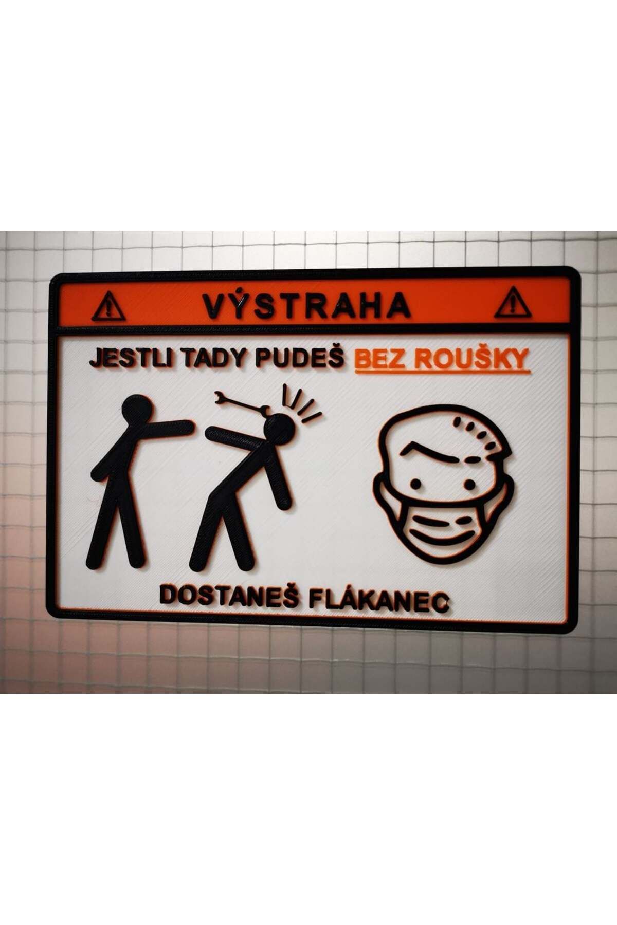 Lucest Yüz maskeleri giymek için uyarı işareti (Çek metni) (Plastik Aparattır!!!)