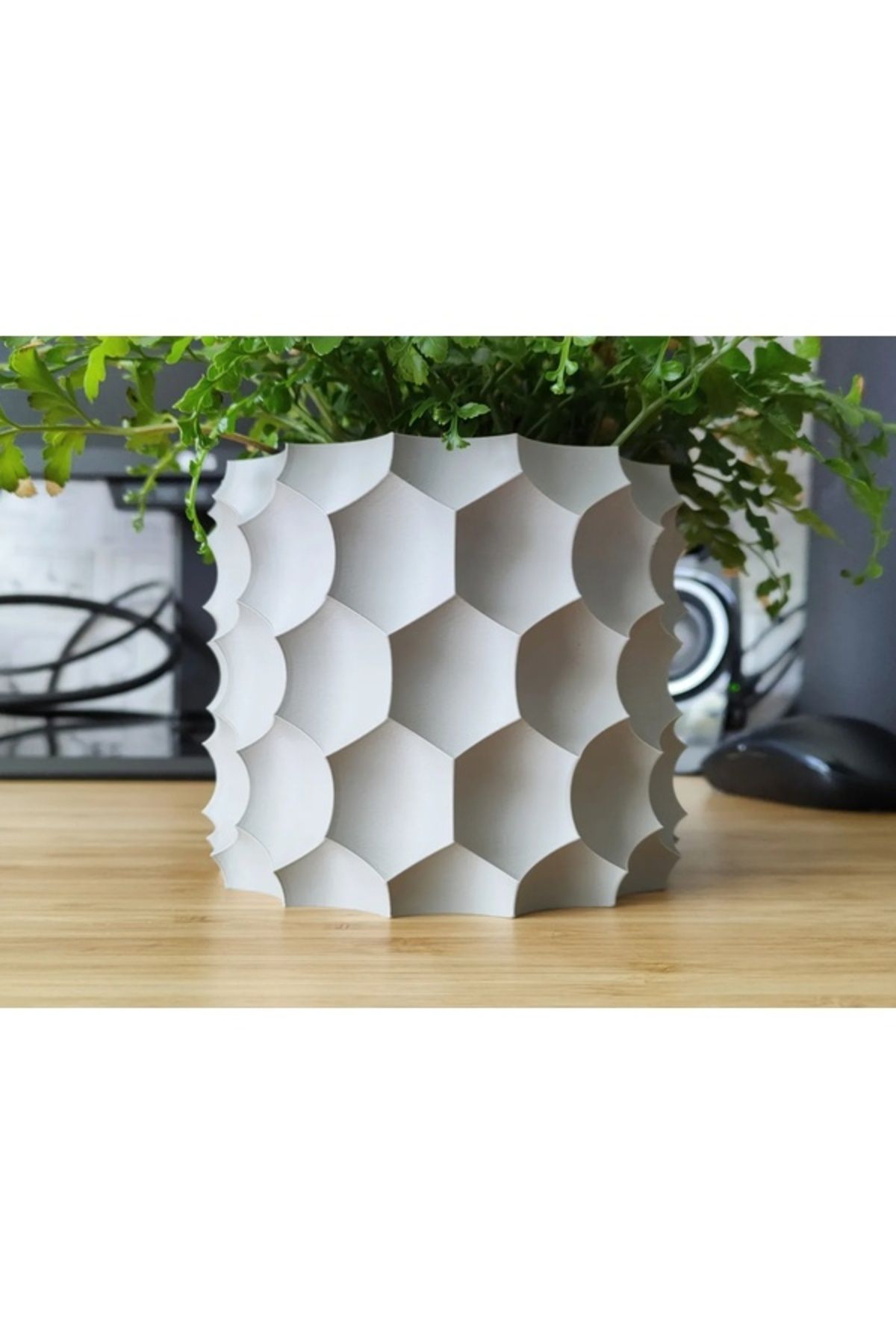 Biparca Store Anti Küre Desenli Saksı Vazo (9x9x8cm)