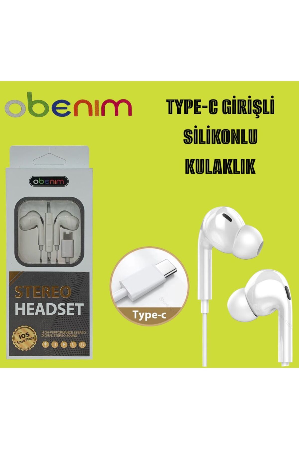 Bestech Type C Girişli Silikonlu Kablolu Kulaklık