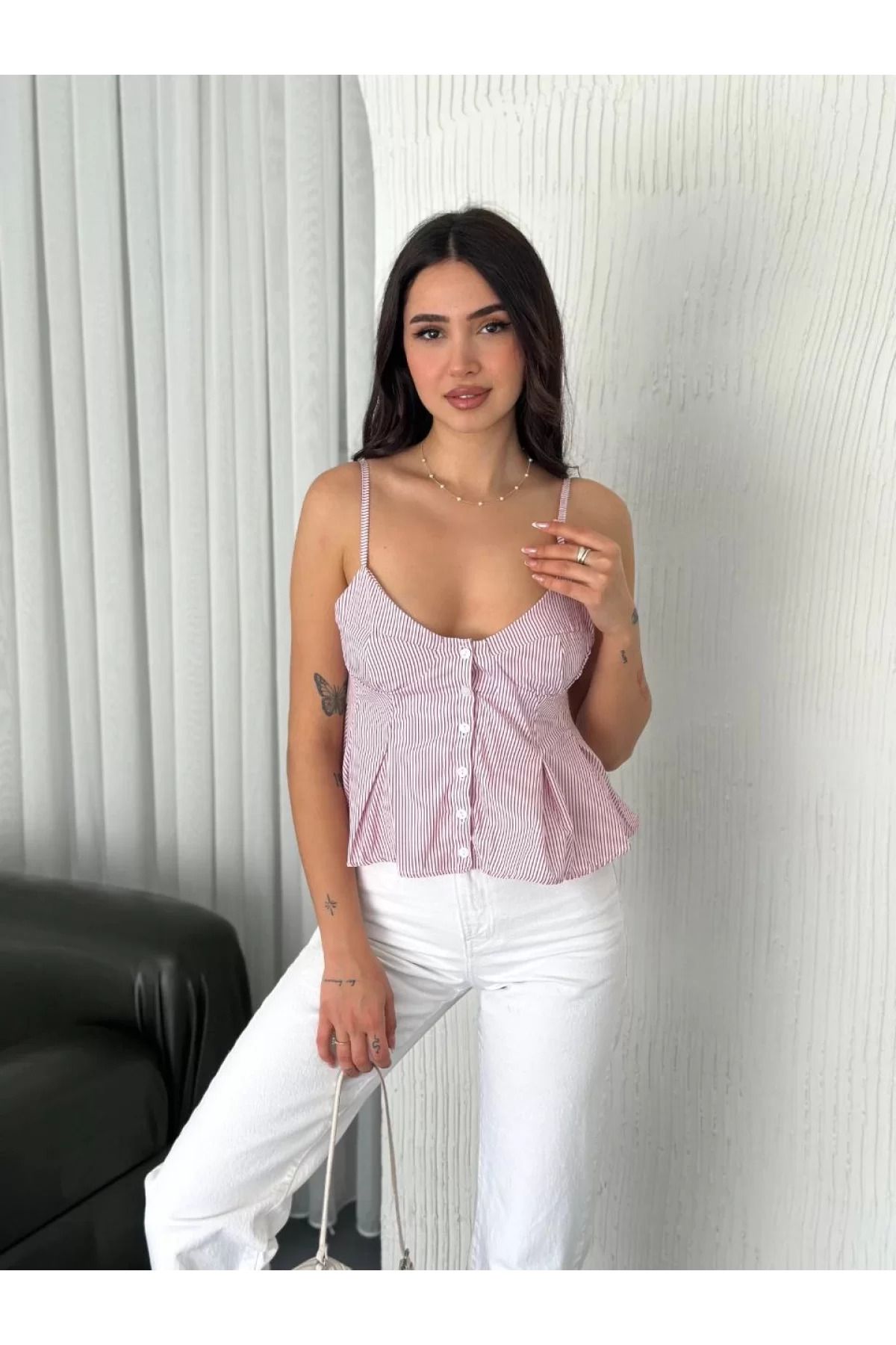 ruum fashions Askılı Dekolte detaylı crop