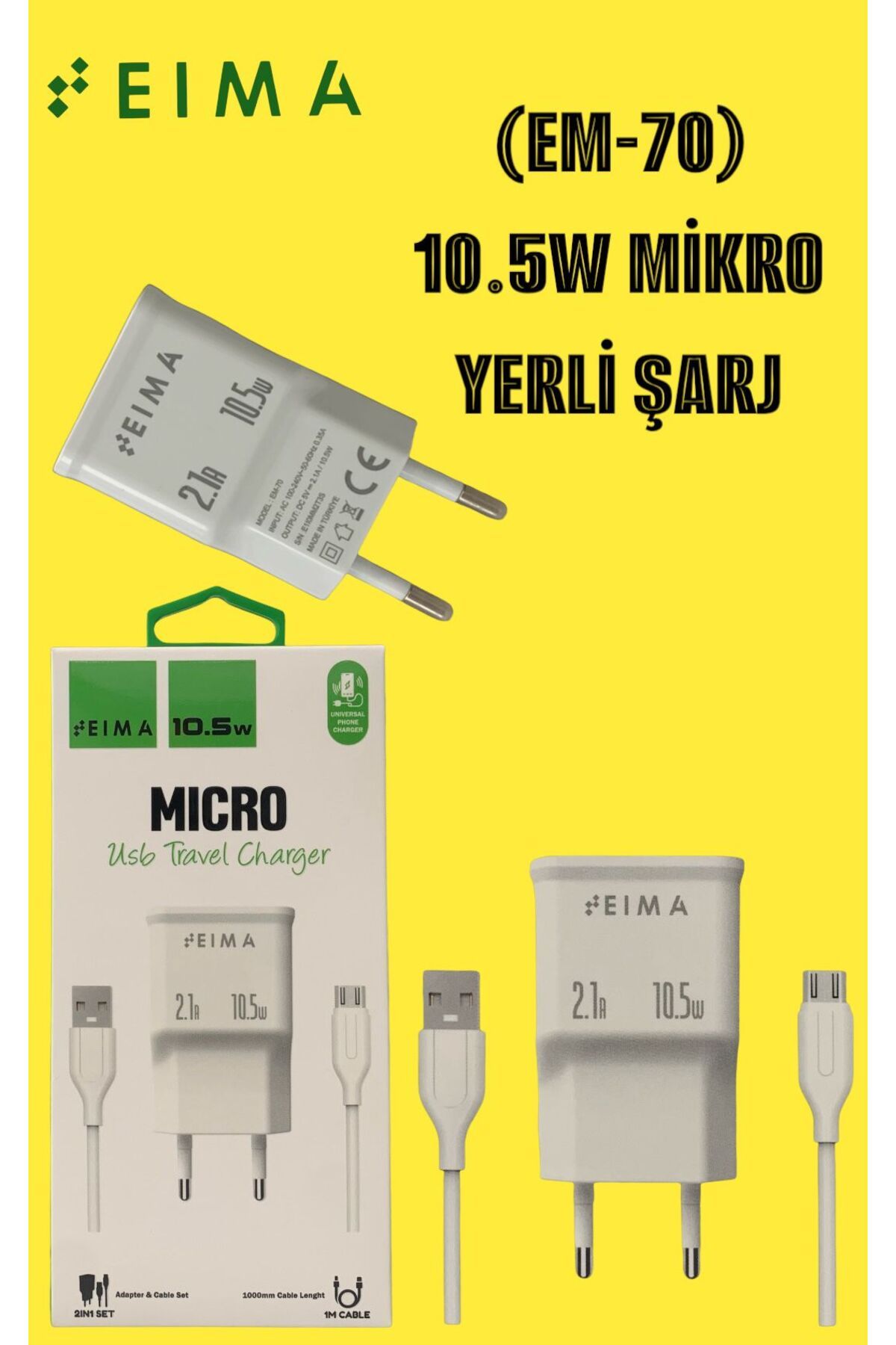 Bestech Micro Şarj Aleti Yerli Şarj 10.5W Adaptör ve Kablo