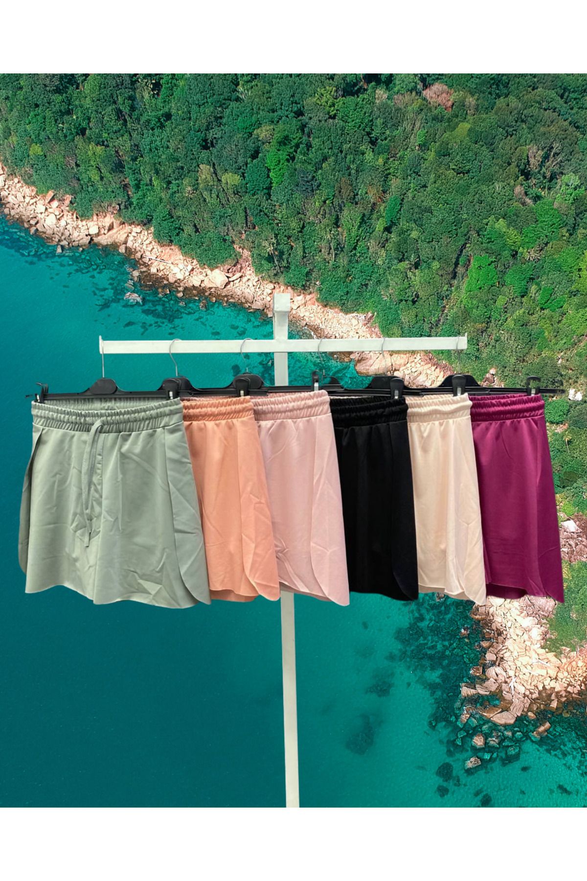 MODA - Kadın Dar Kesim Içi Tatlı Tenis Şort Etek deniz ve havuz için uygun kumaştır cabuk kurur