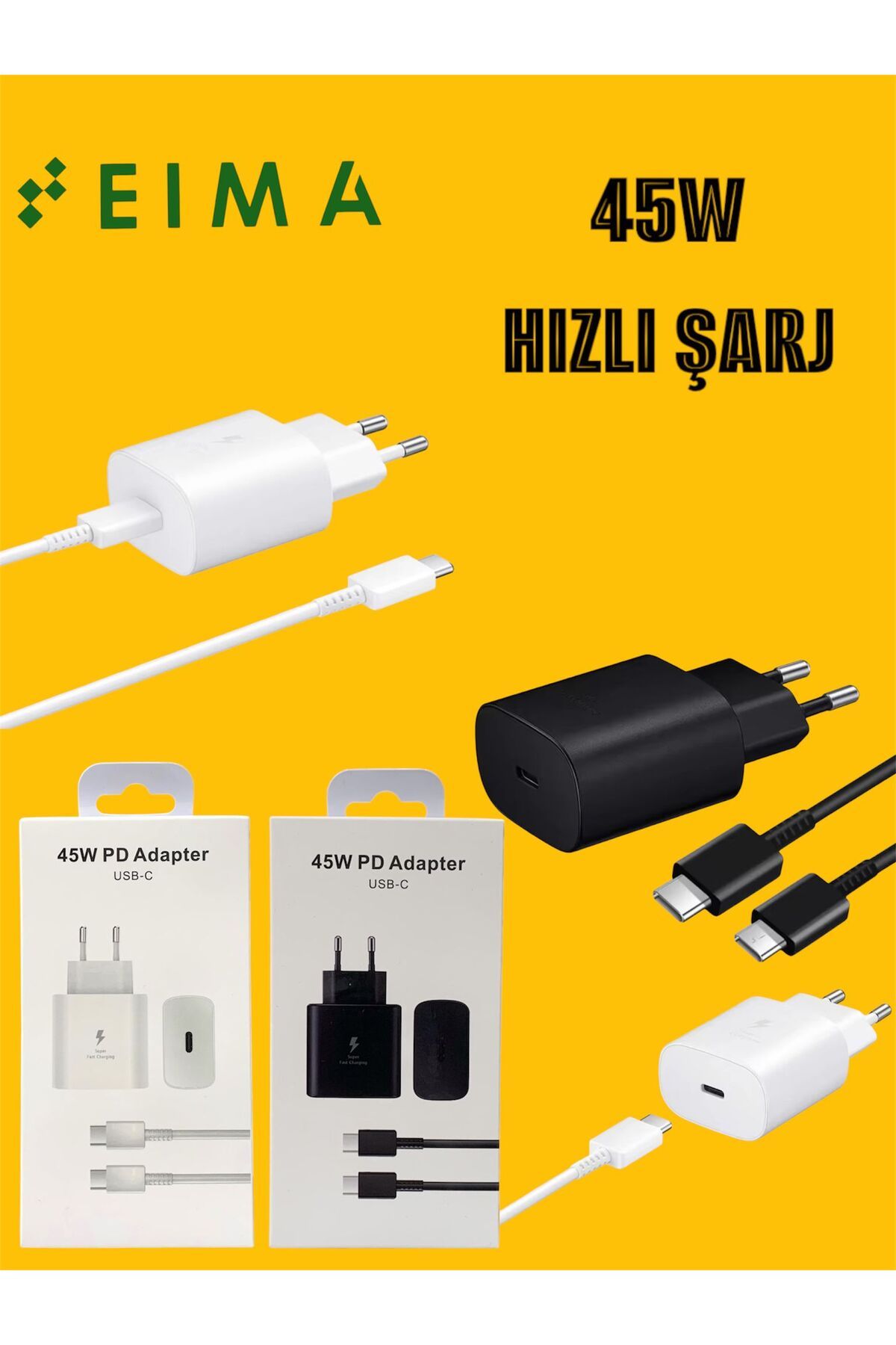 Bestech 45W Hızlı Şarj Set USB C SİYAH