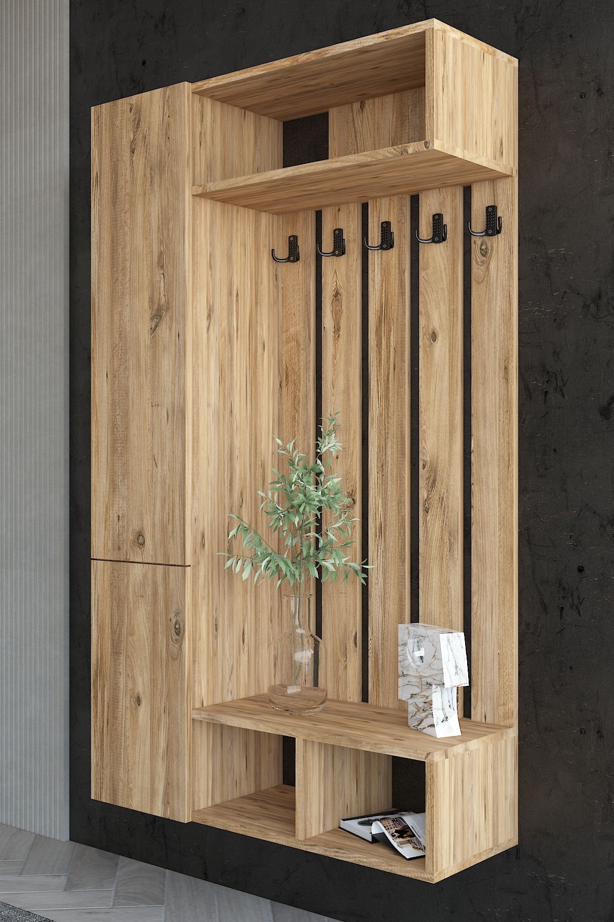 Myniture Home & Living Carnaval Portmanto Duvara Monte P22410-6 5 Askılık