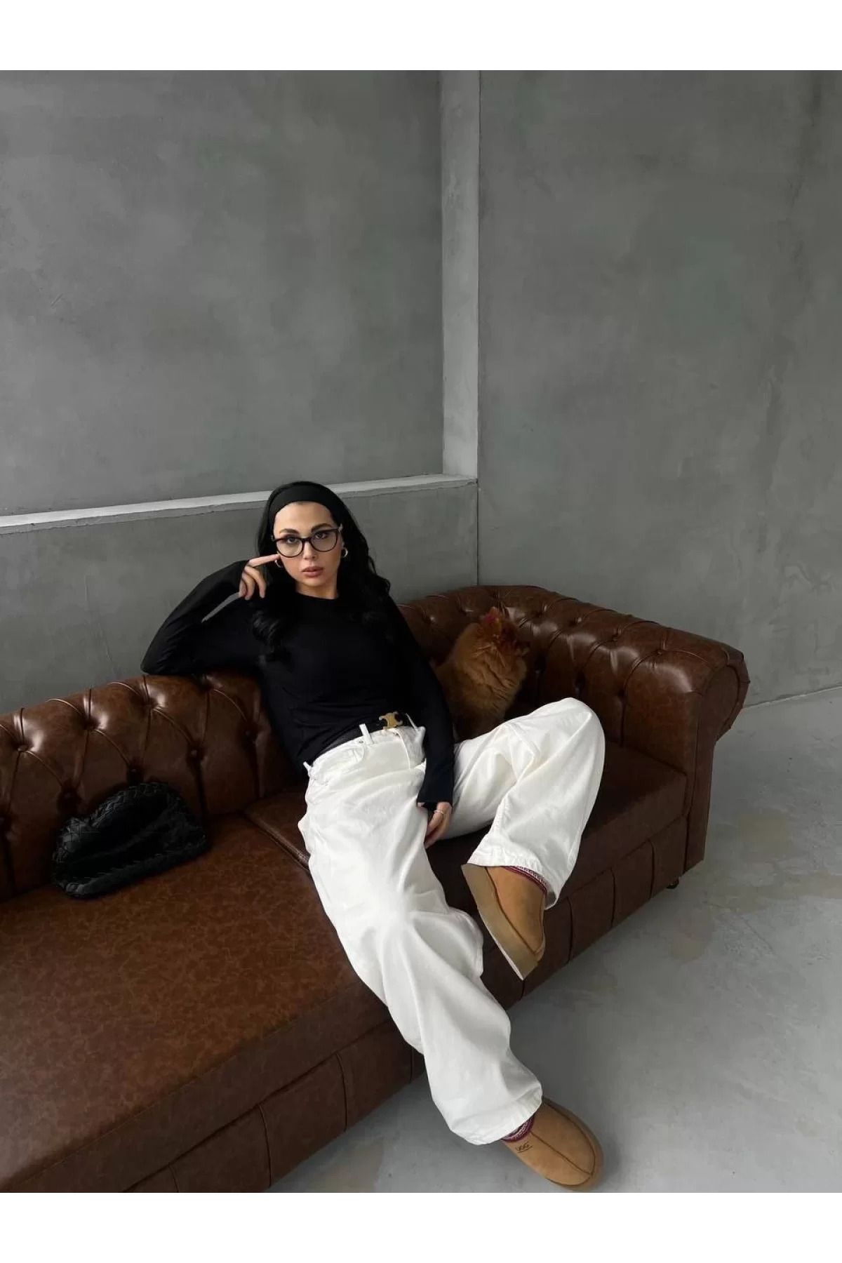 ruum fashions Uzun kollu şık crop
