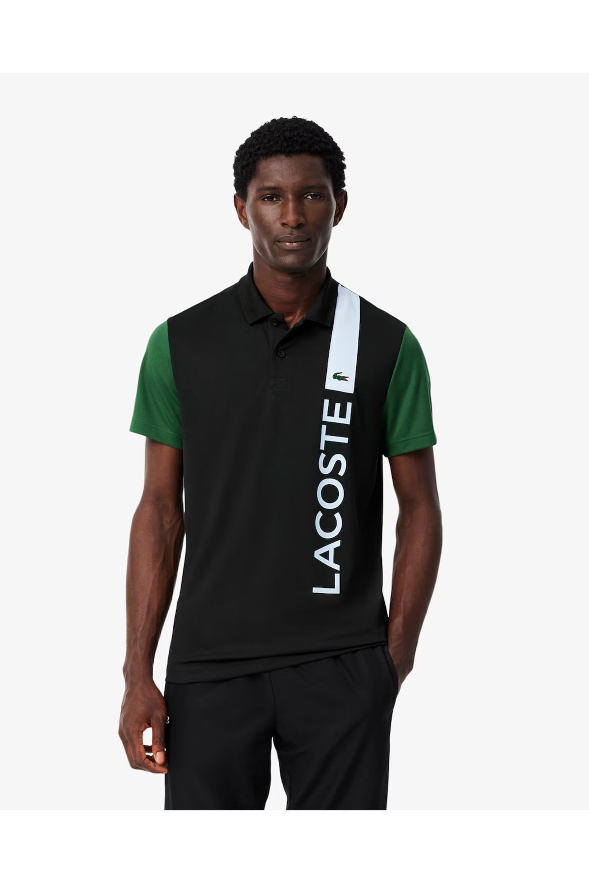 Lacoste Sport Erkek Regular Fit Baskılı Siyah Polo