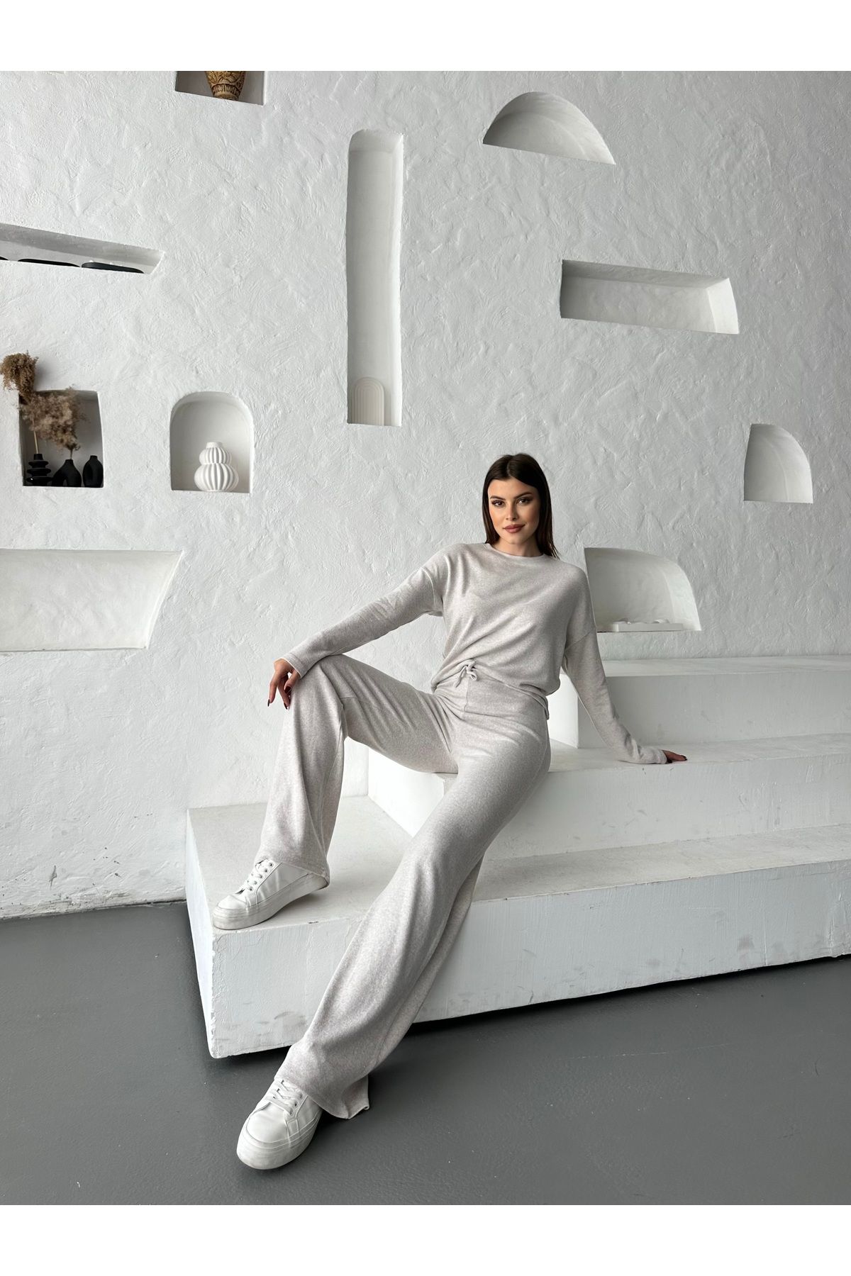 LETS BASIC Yumoş Dokulu Basic Tişört Pantolon Takım