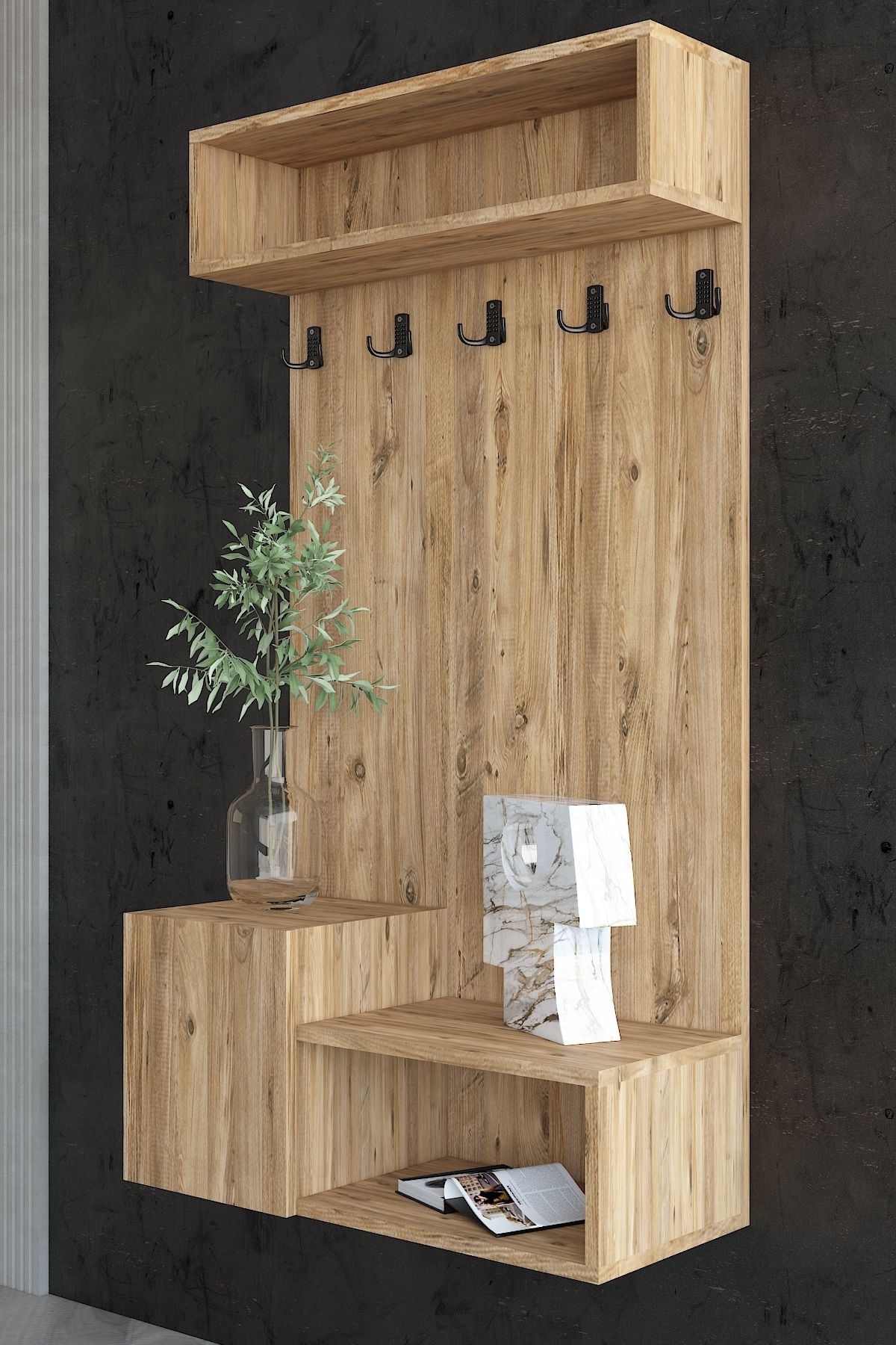 Myniture Home & Living Carnaval Portmanto Duvara Monte P2246-6 5 Askılık