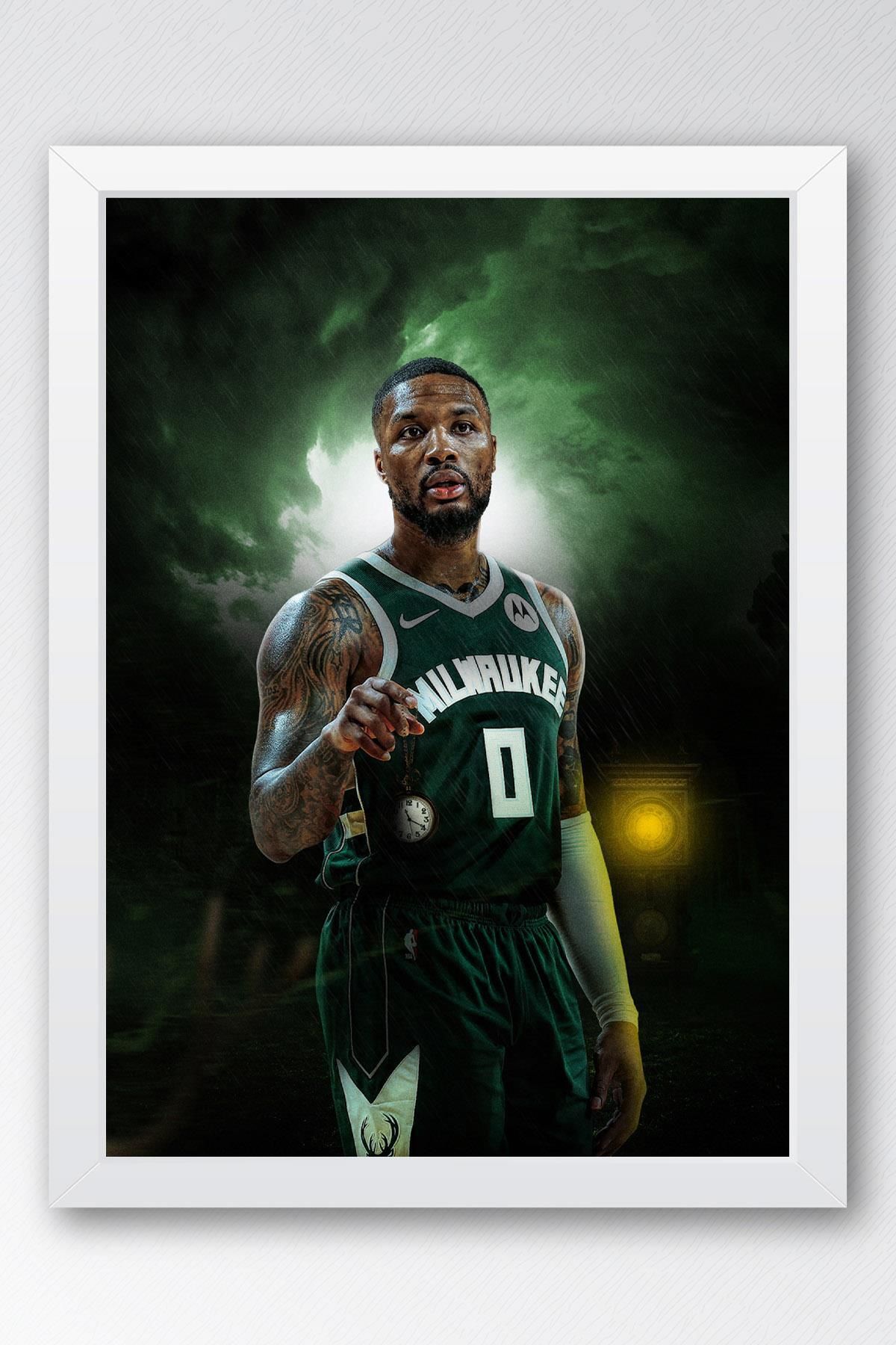 Saturn Damian Lillard Çerçeveli Tablo - Basketbol NBA Posteri Tablo