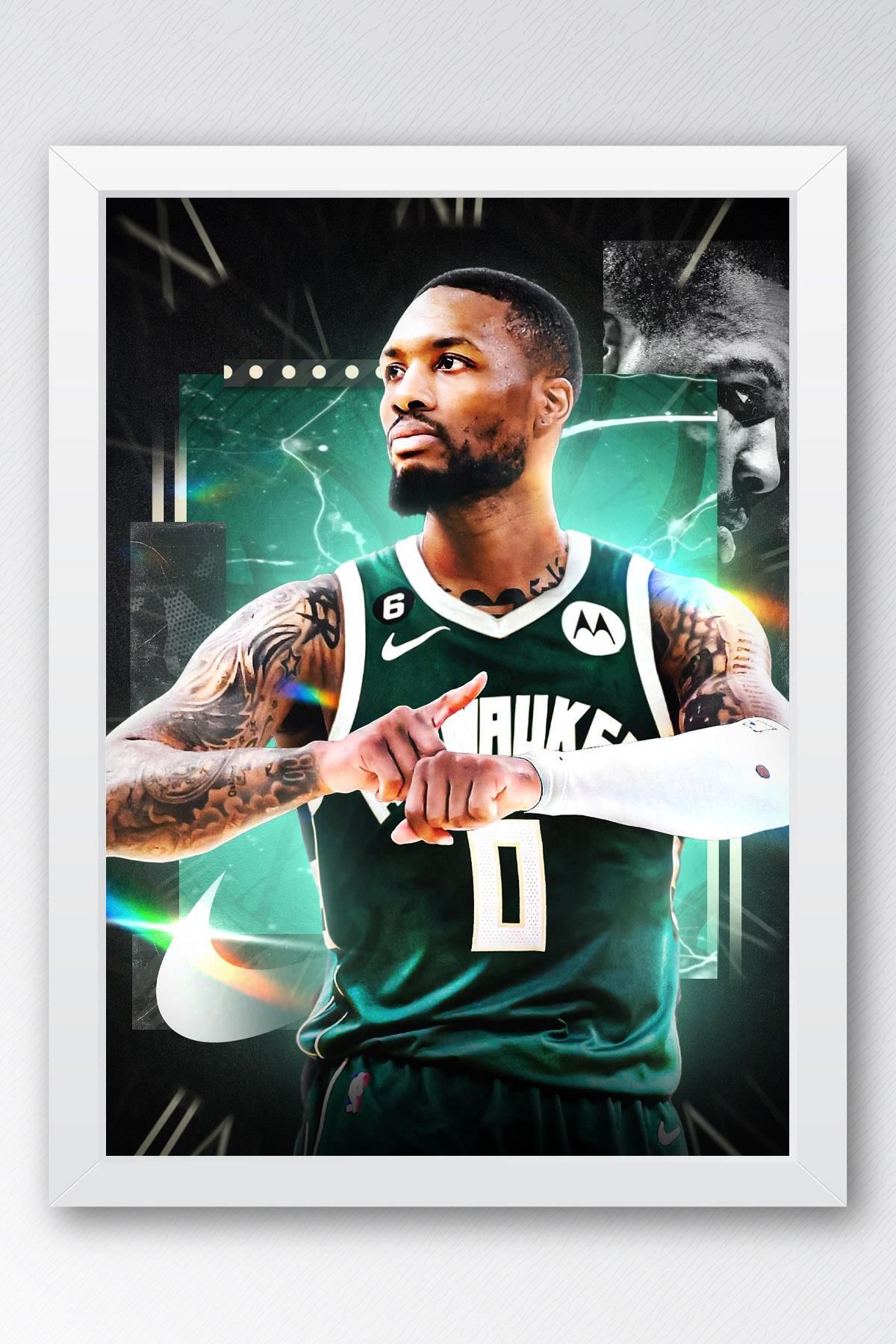 Saturn Damian Lillard Çerçeveli Tablo - Basketbol NBA Posteri Tablo