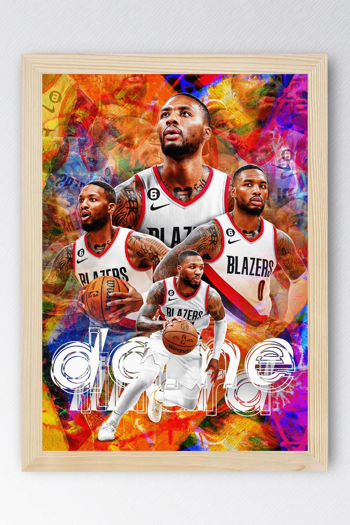 Saturn Damian Lillard Çerçeveli Tablo - Basketbol NBA Posteri Tablo