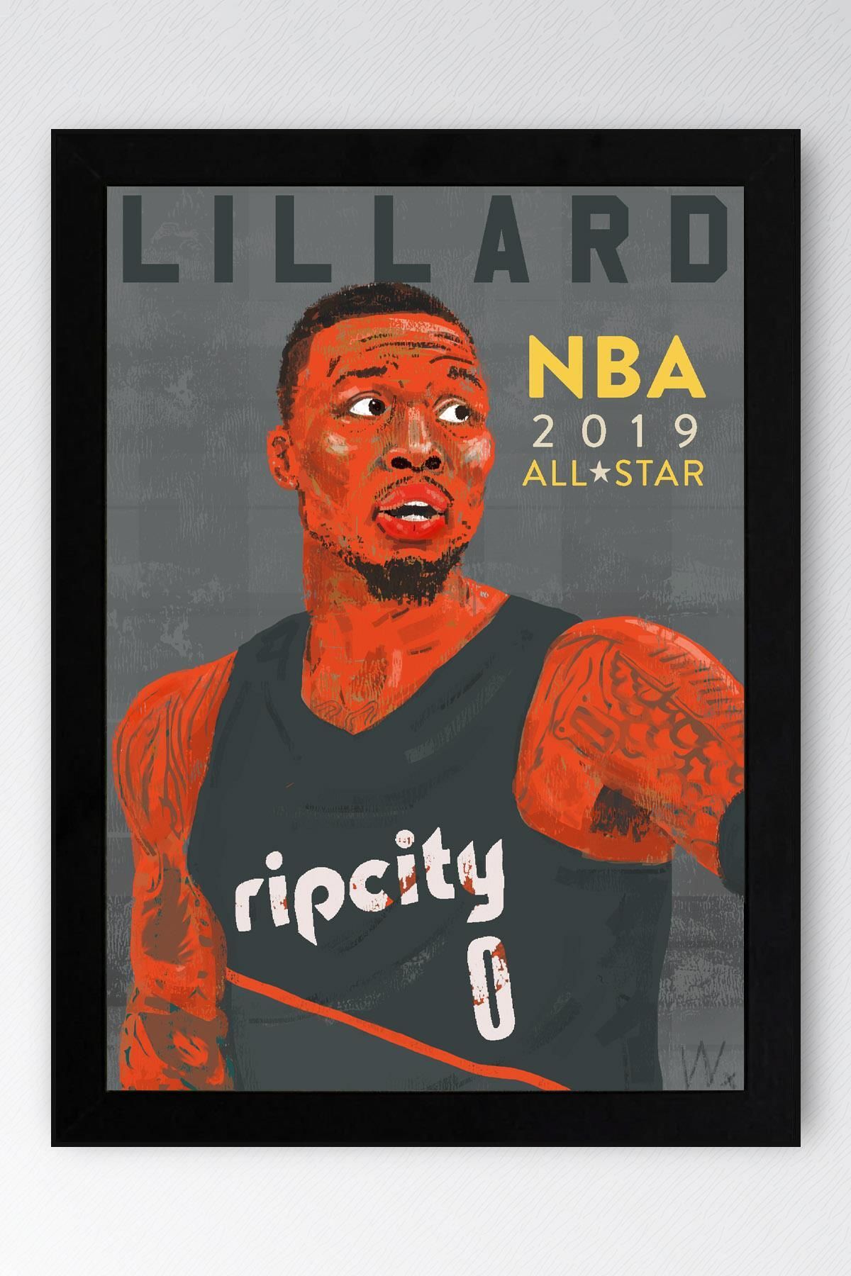 Saturn Damian Lillard Çerçeveli Tablo - Basketbol NBA Posteri Tablo