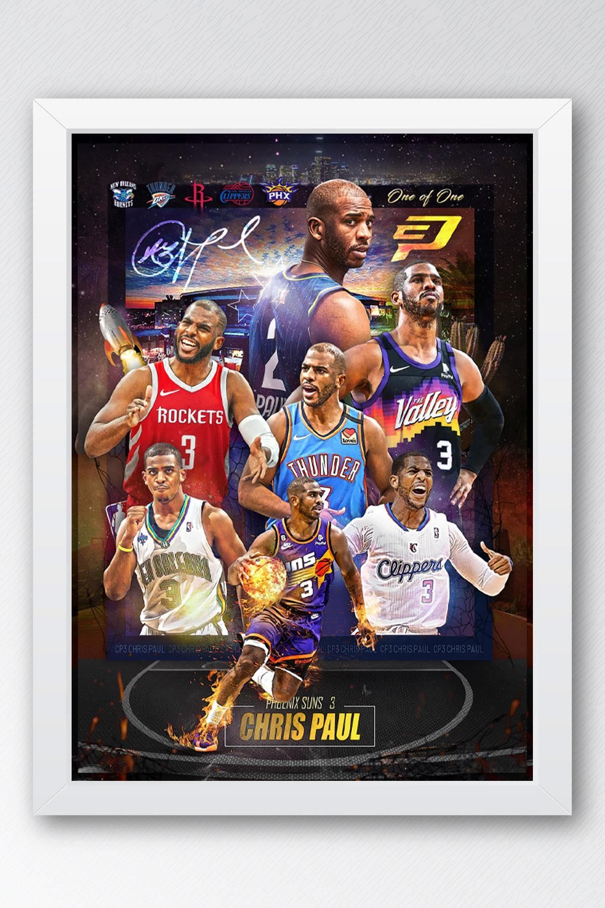 Saturn Chris Paul Çerçeveli Tablo - Basketbol NBA Posteri Tablo