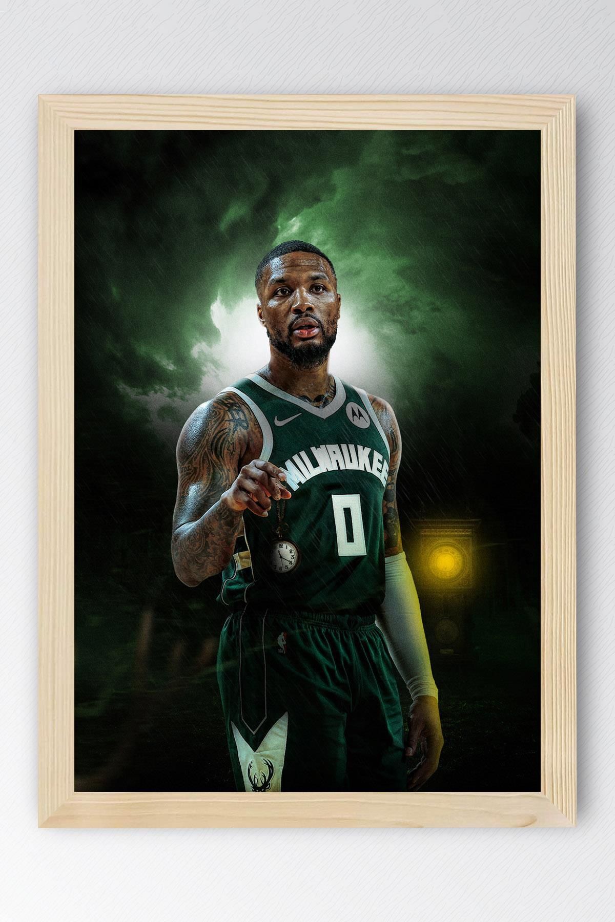 Saturn Damian Lillard Çerçeveli Tablo - Basketbol NBA Posteri Tablo