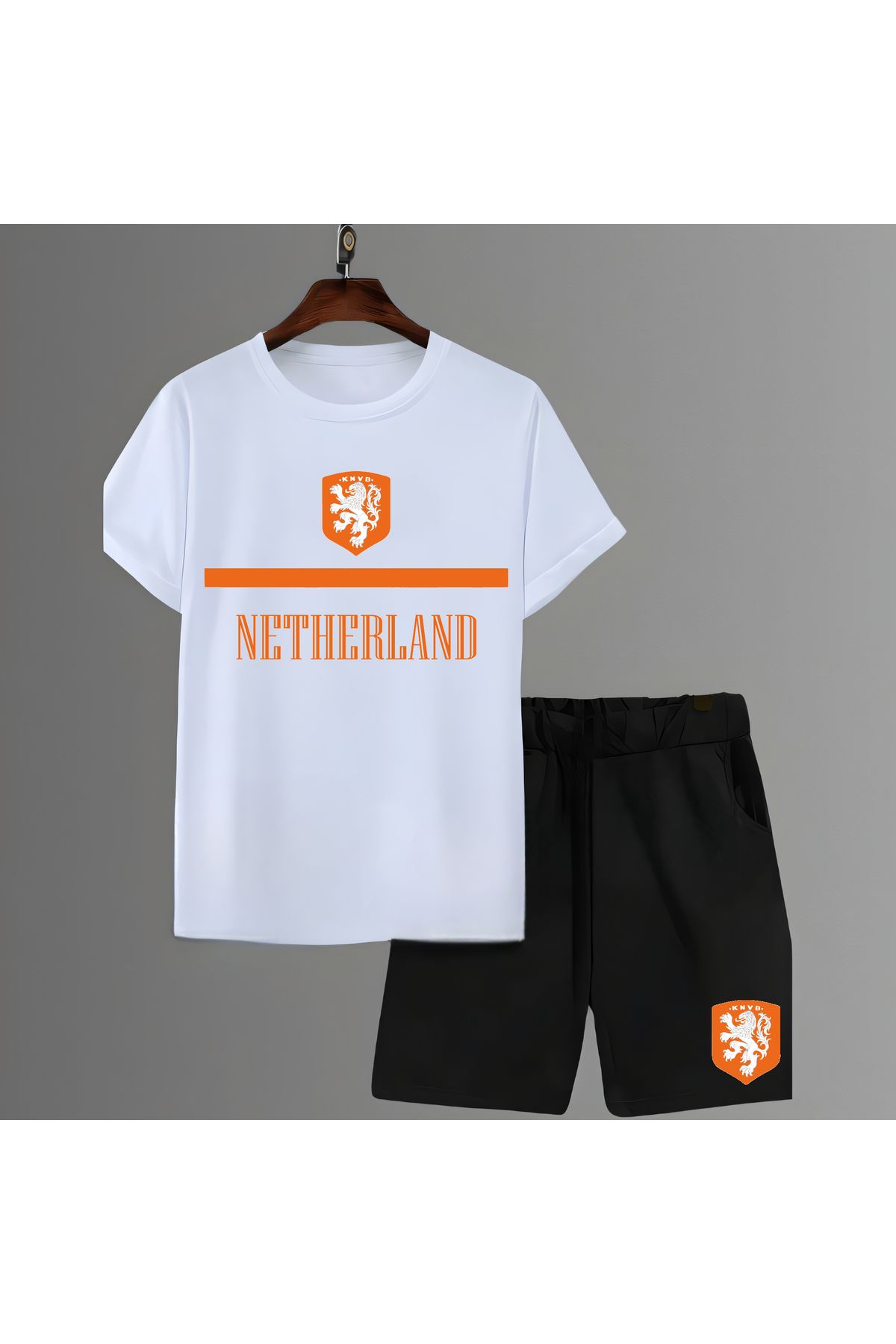 Biy Store Hollanda milli takım forma futbol baskılı unisex kısa kollu erkek tişört kadın t-shirt şort takımı