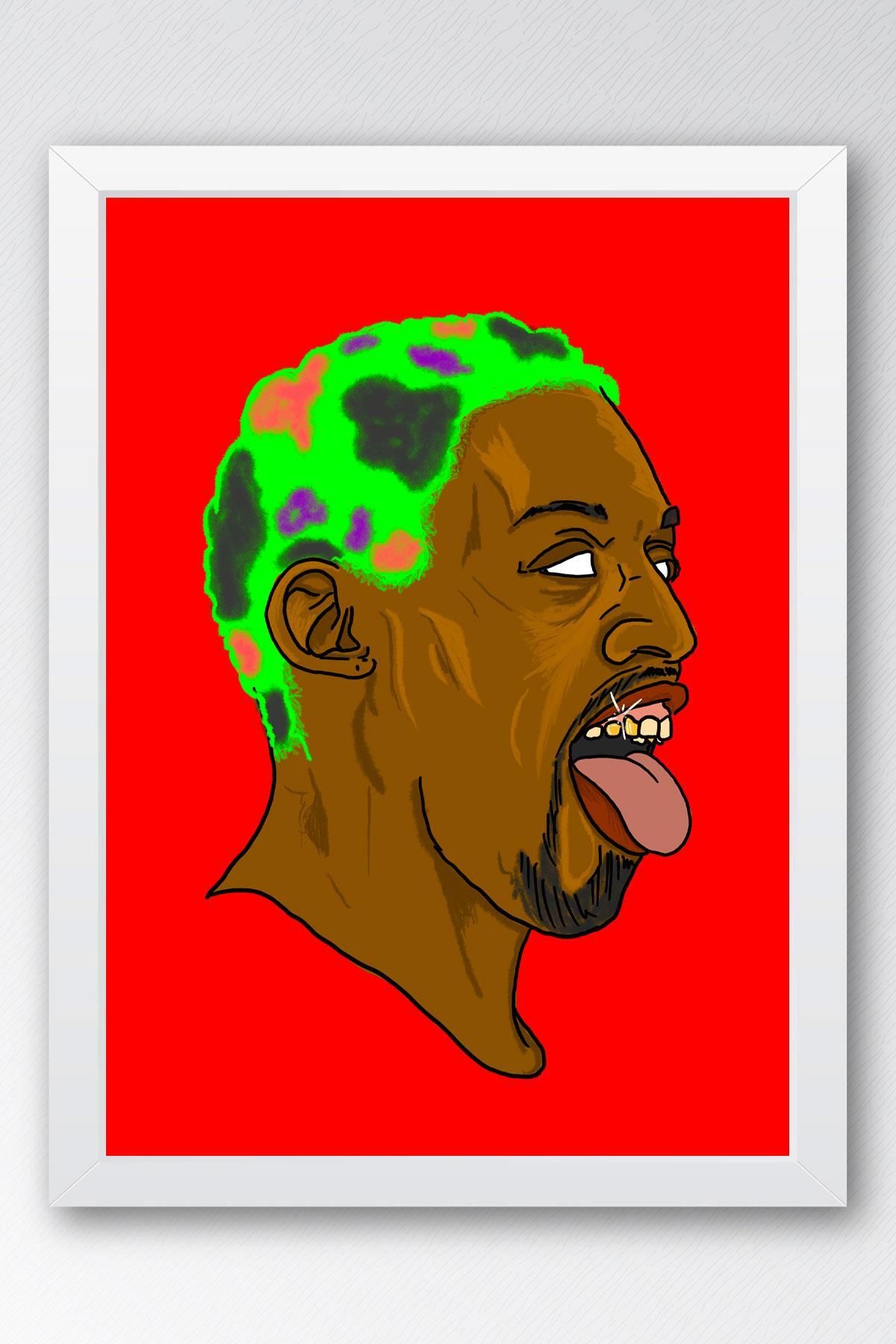 Saturn Dennis Rodman Çerçeveli Tablo - Basketbol NBA Posteri Tablo