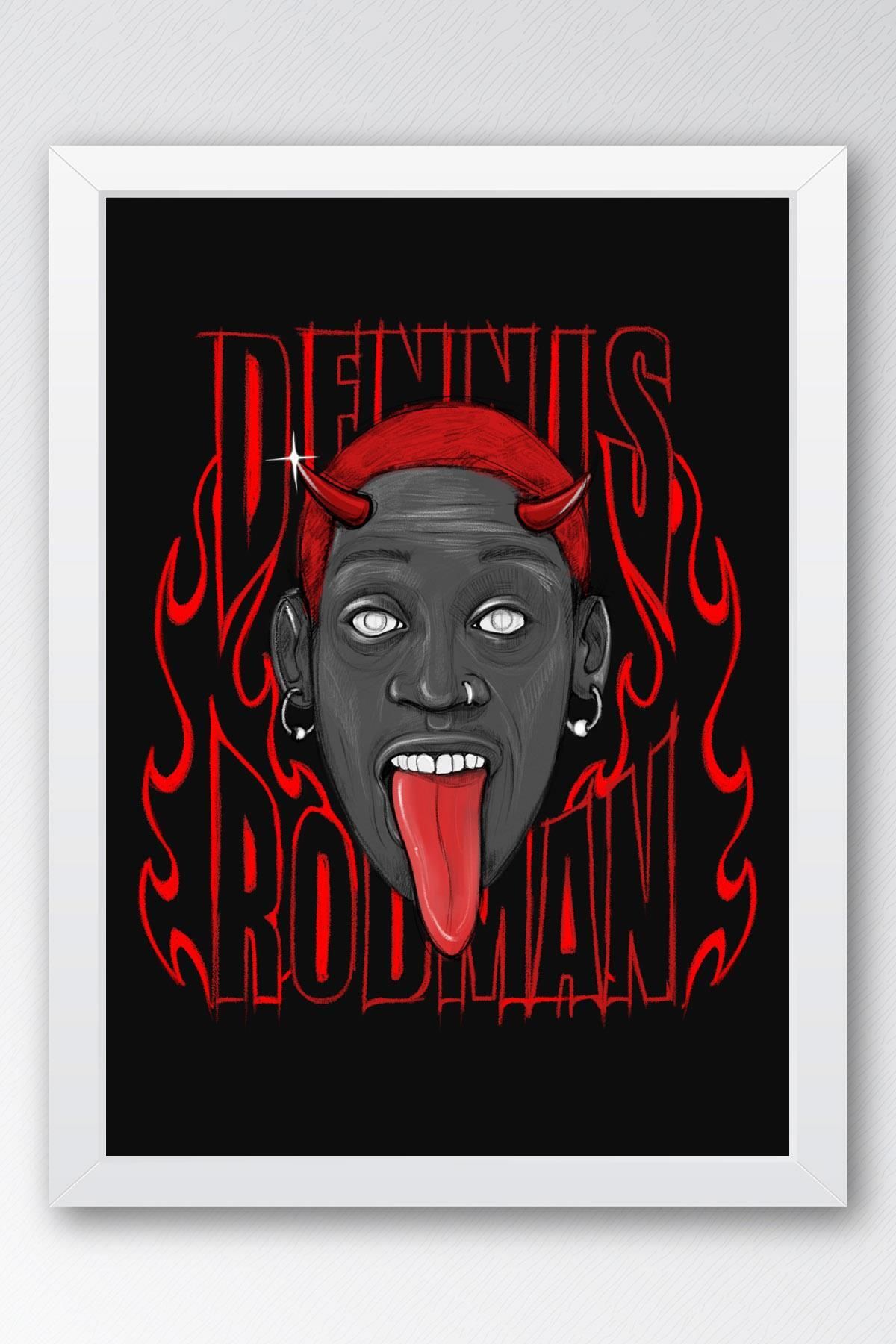 Saturn Dennis Rodman Çerçeveli Tablo - Basketbol NBA Posteri Tablo